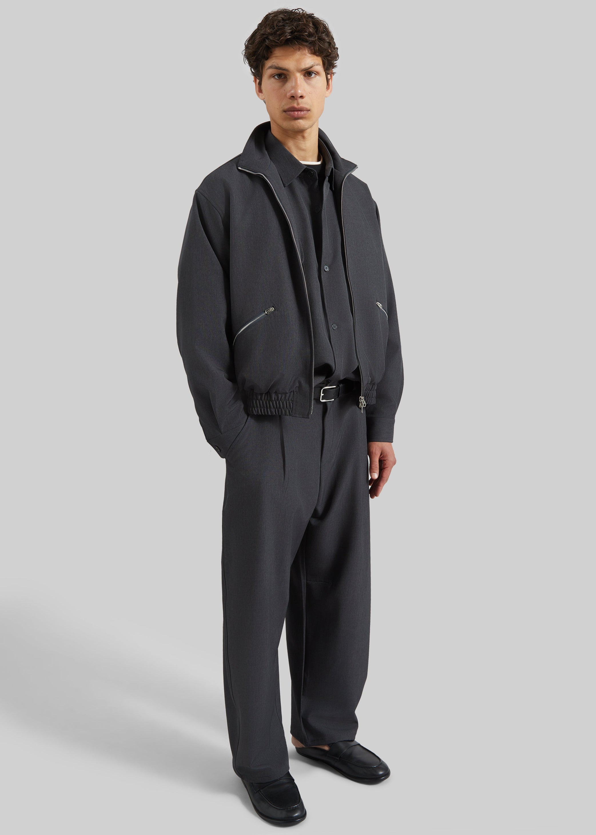 Shop the look image for Alessio Straight Trousers - Charcoal