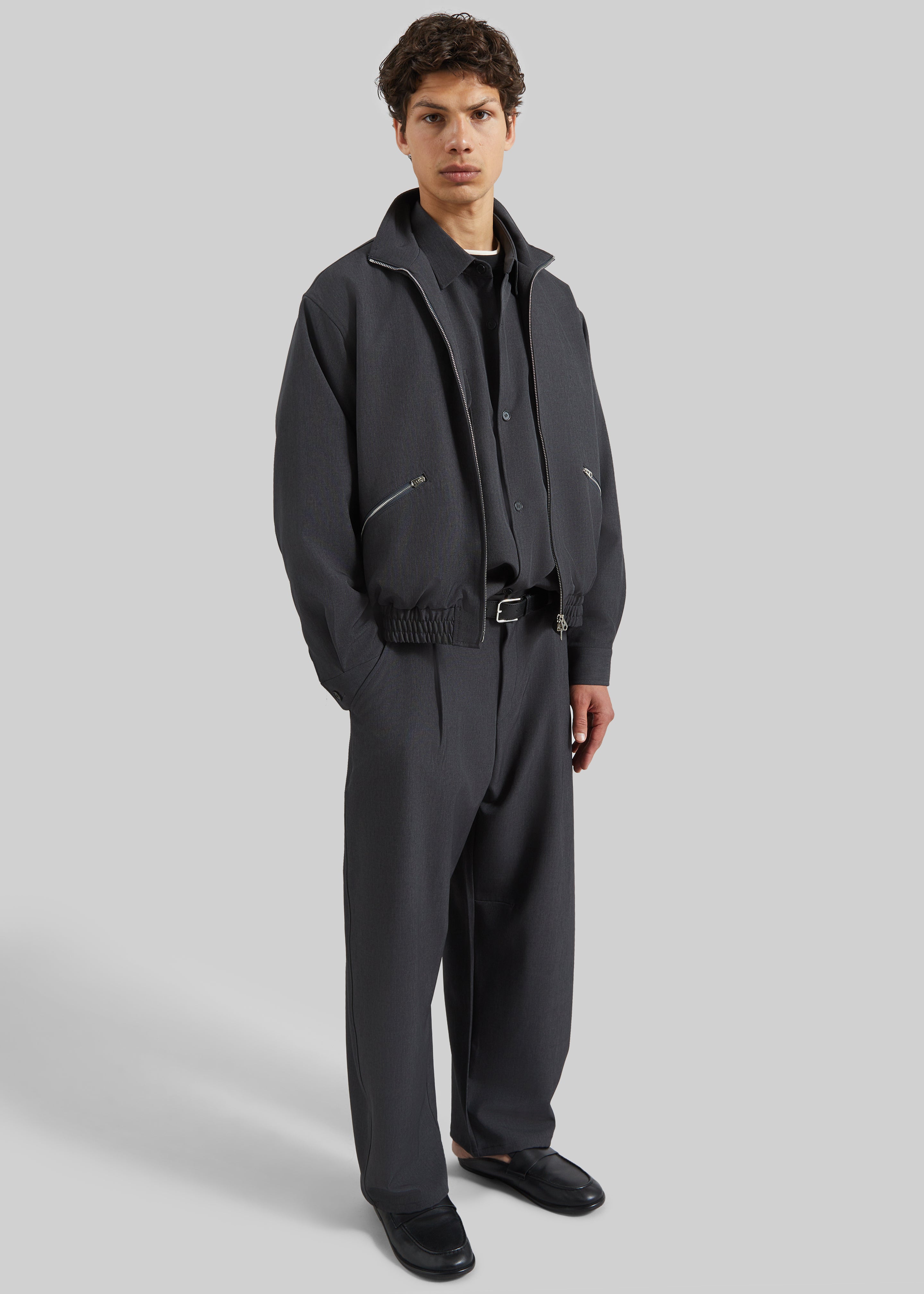 Alessio Straight Trousers - Charcoal - 3