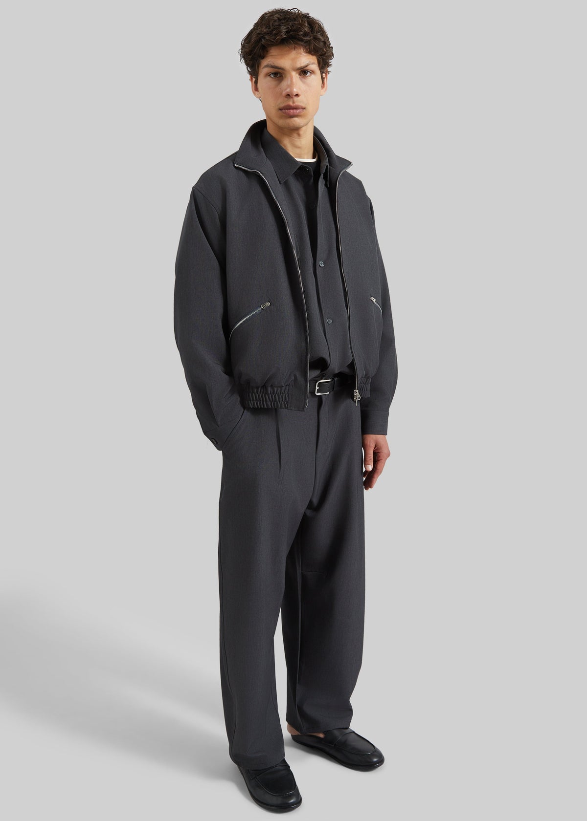 Alessio Zip-Up Jacket - Charcoal - 3