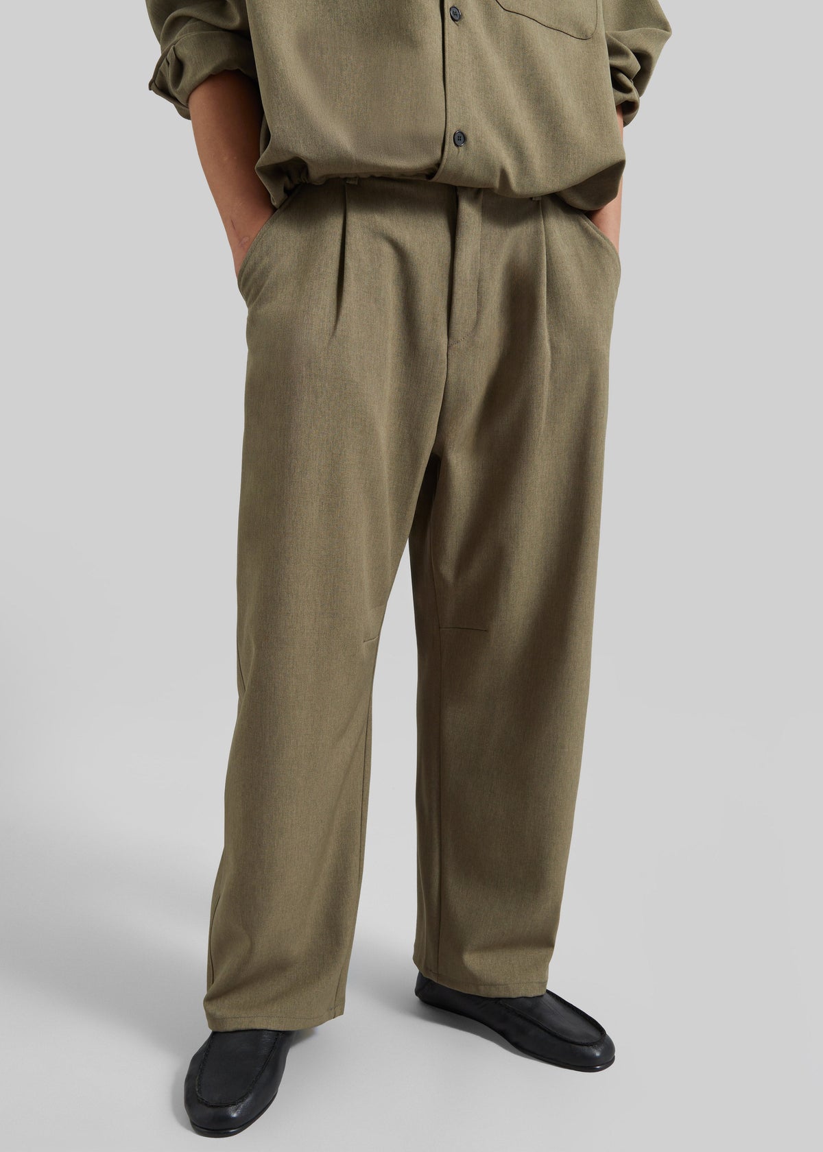 Alessio Straight Trousers - Olive - 5