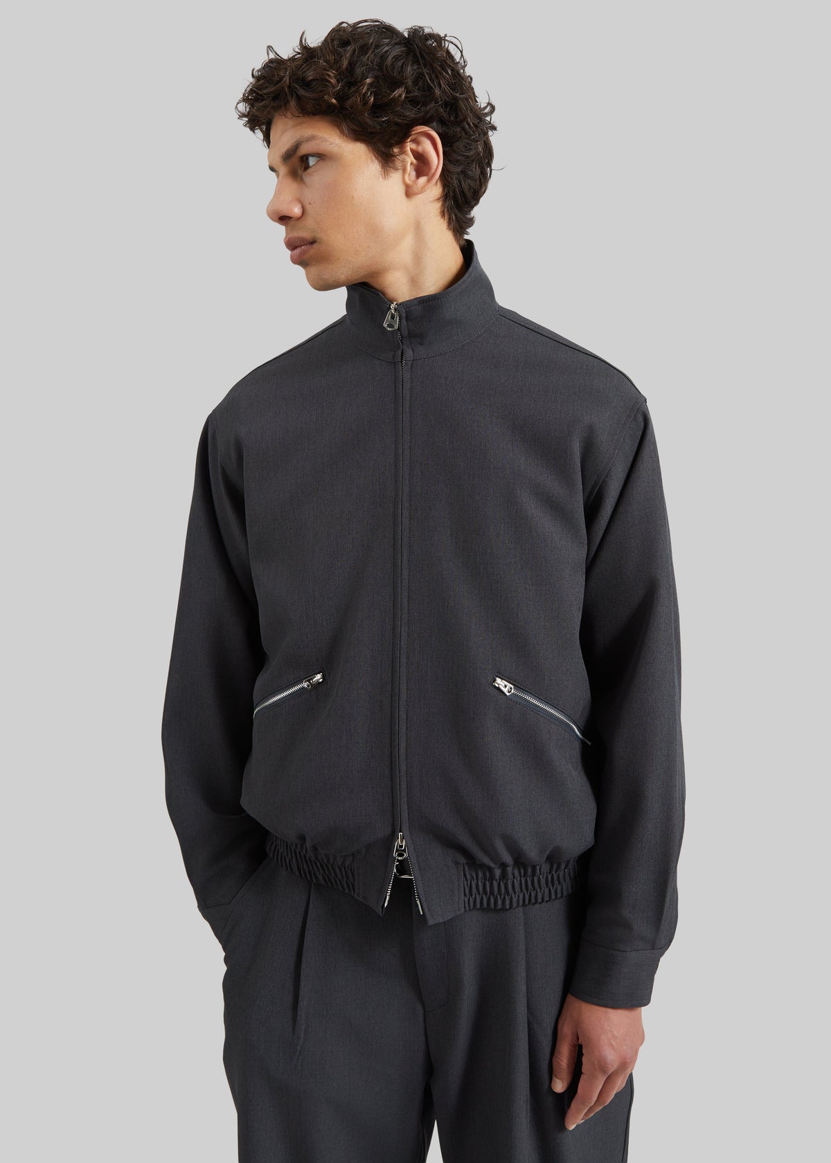 Alessio Zip-Up Jacket - Charcoal - 5