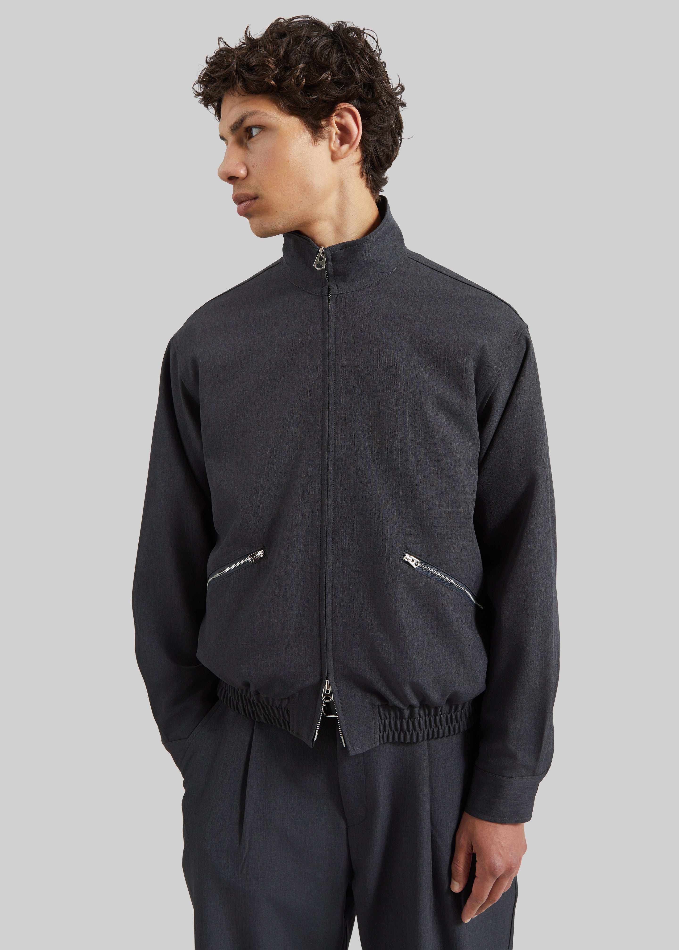 Alessio Zip-Up Jacket - Charcoal - 5