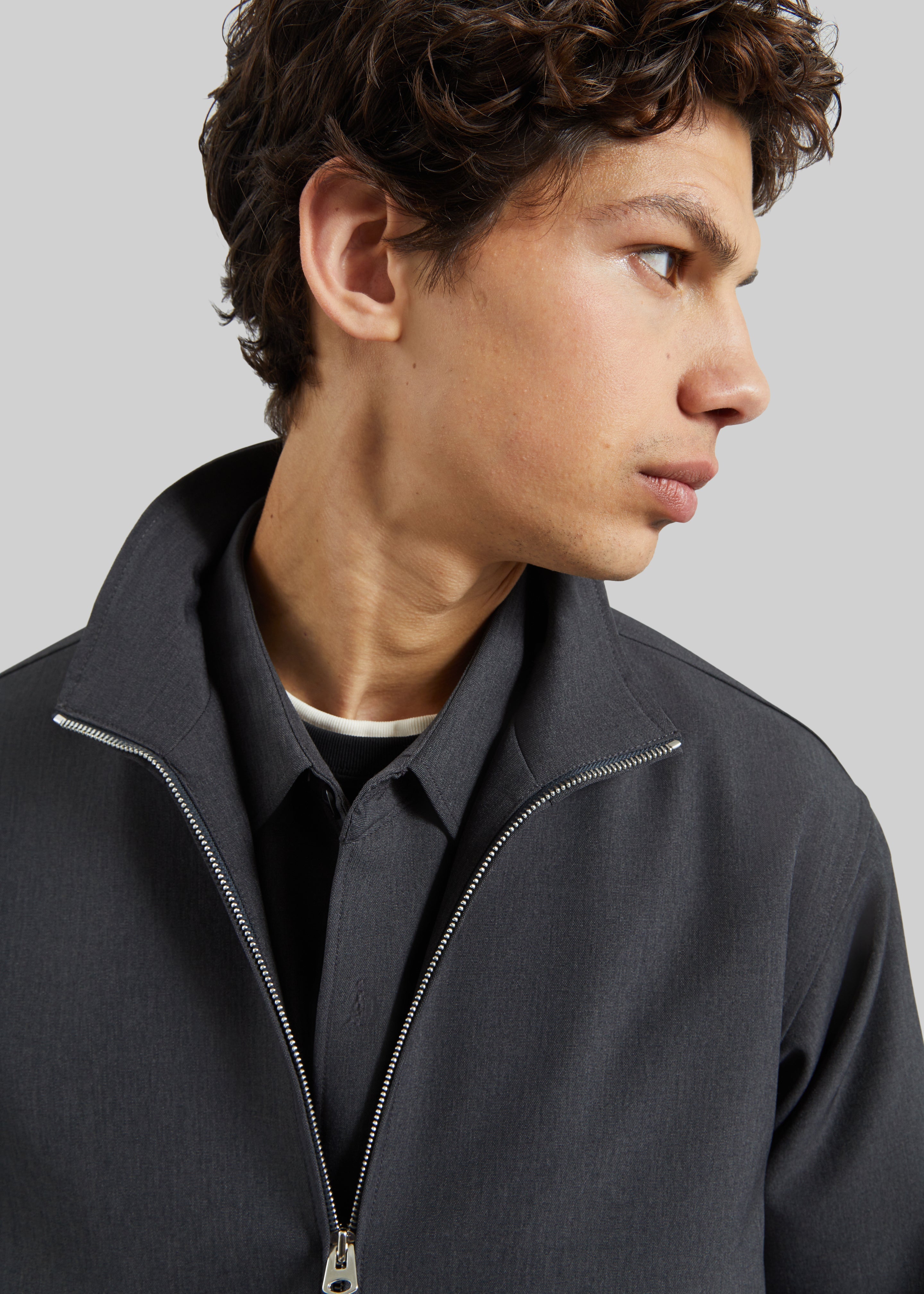 Alessio Zip-Up Jacket - Charcoal - 4
