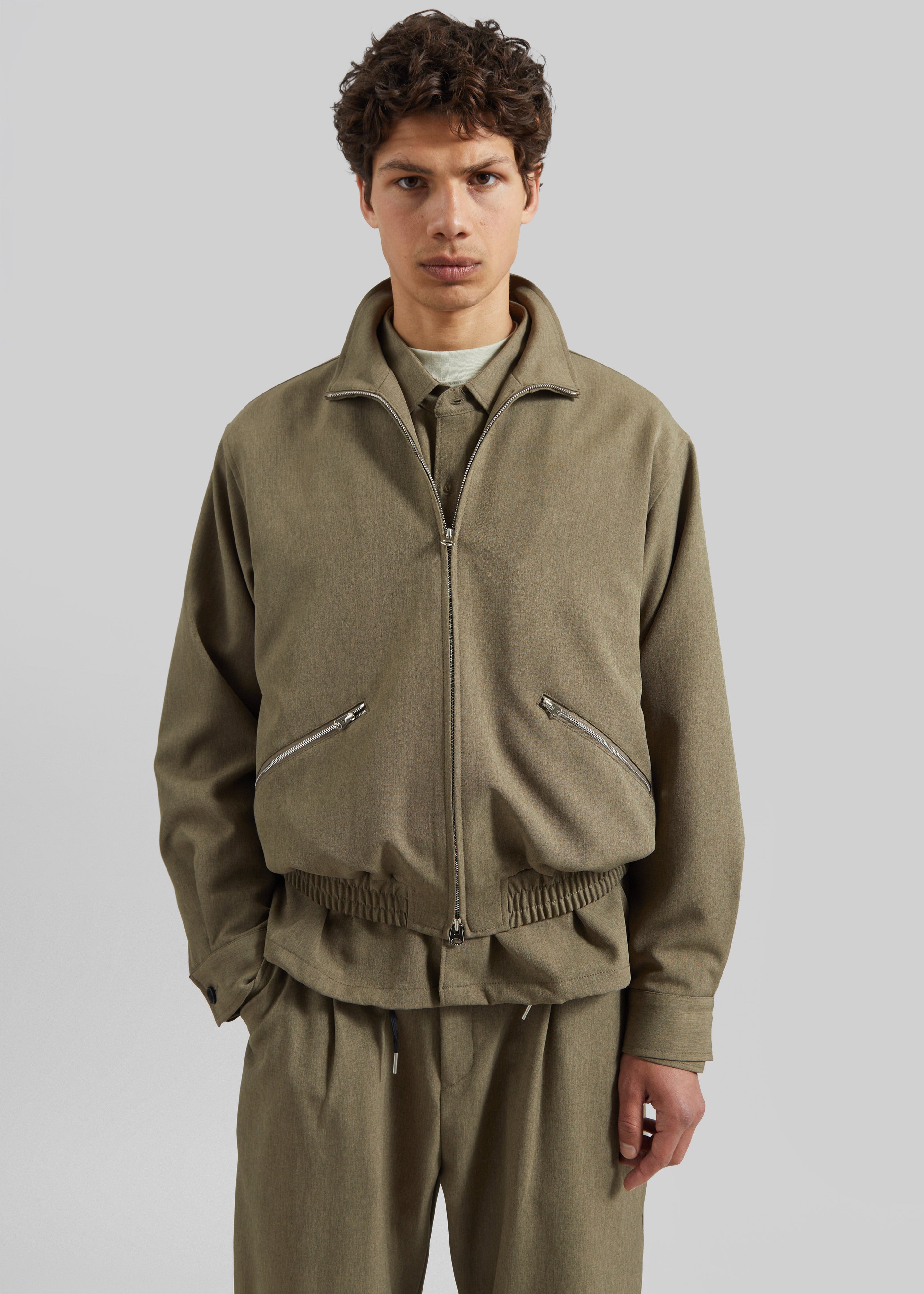 Alessio Zip-Up Jacket - Olive - 3