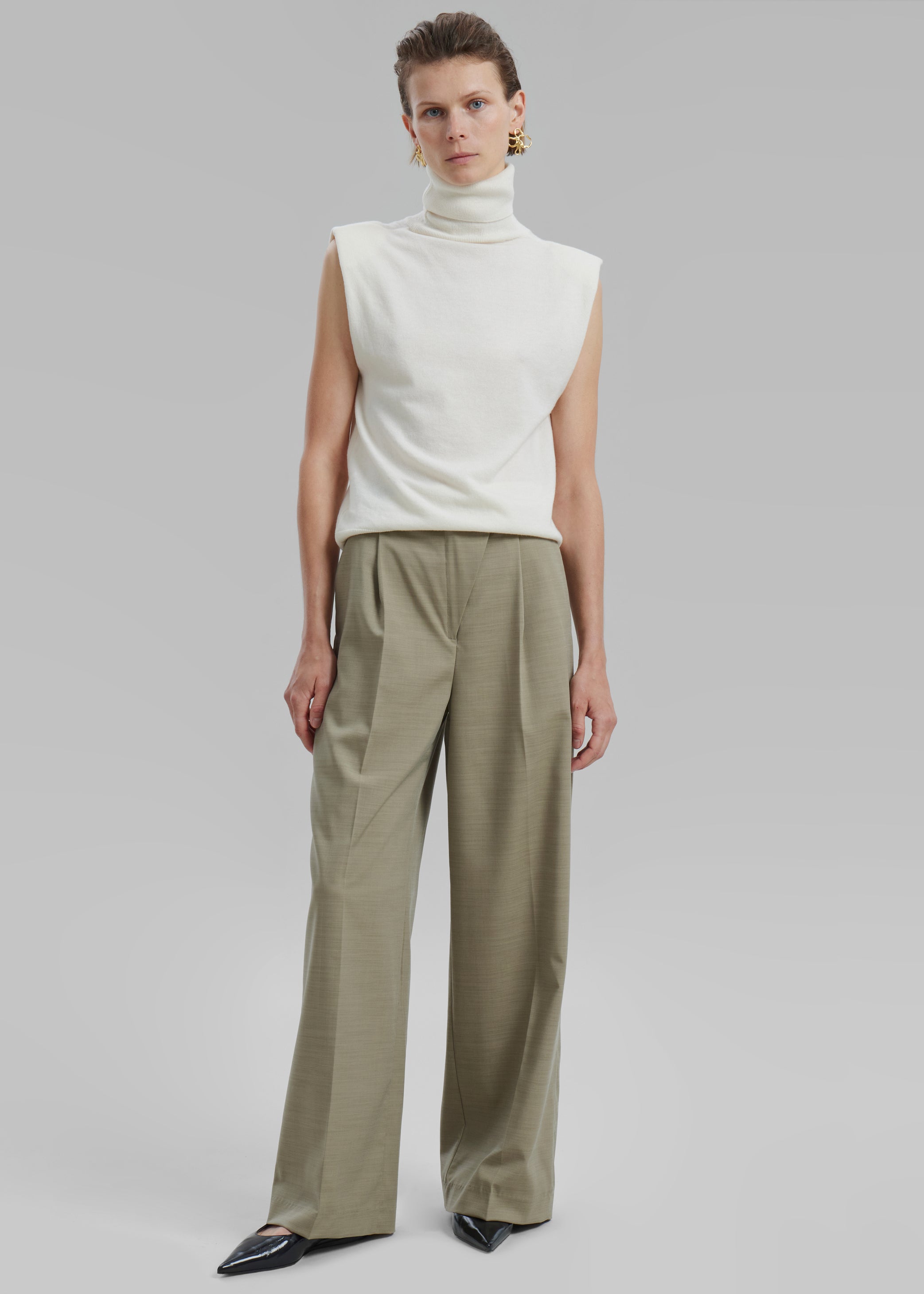 Shop the look image for Alia Wide Leg Trousers - Beige