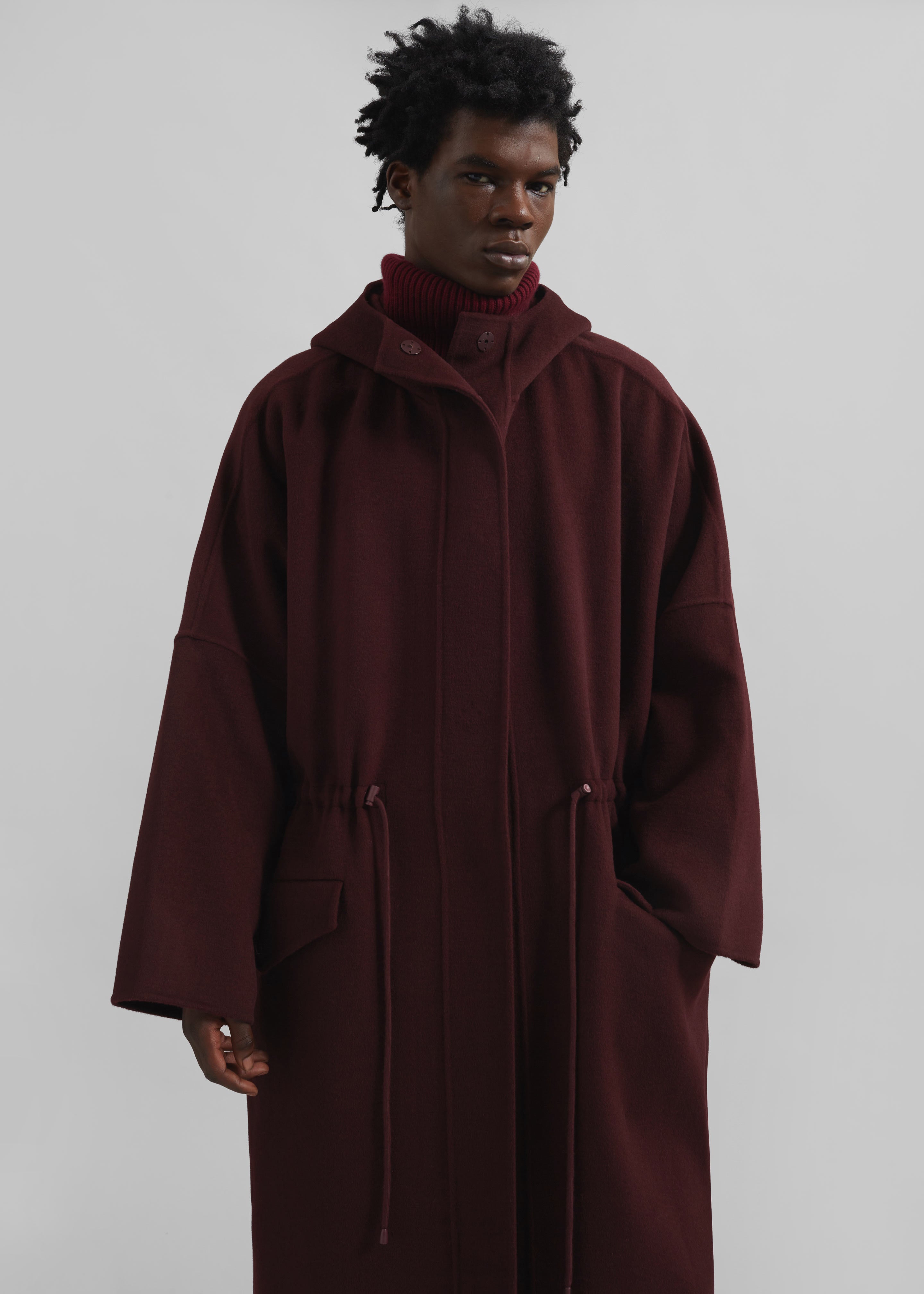 Alida Hooded Long Coat - Burgundy - 10 - [gender-male]