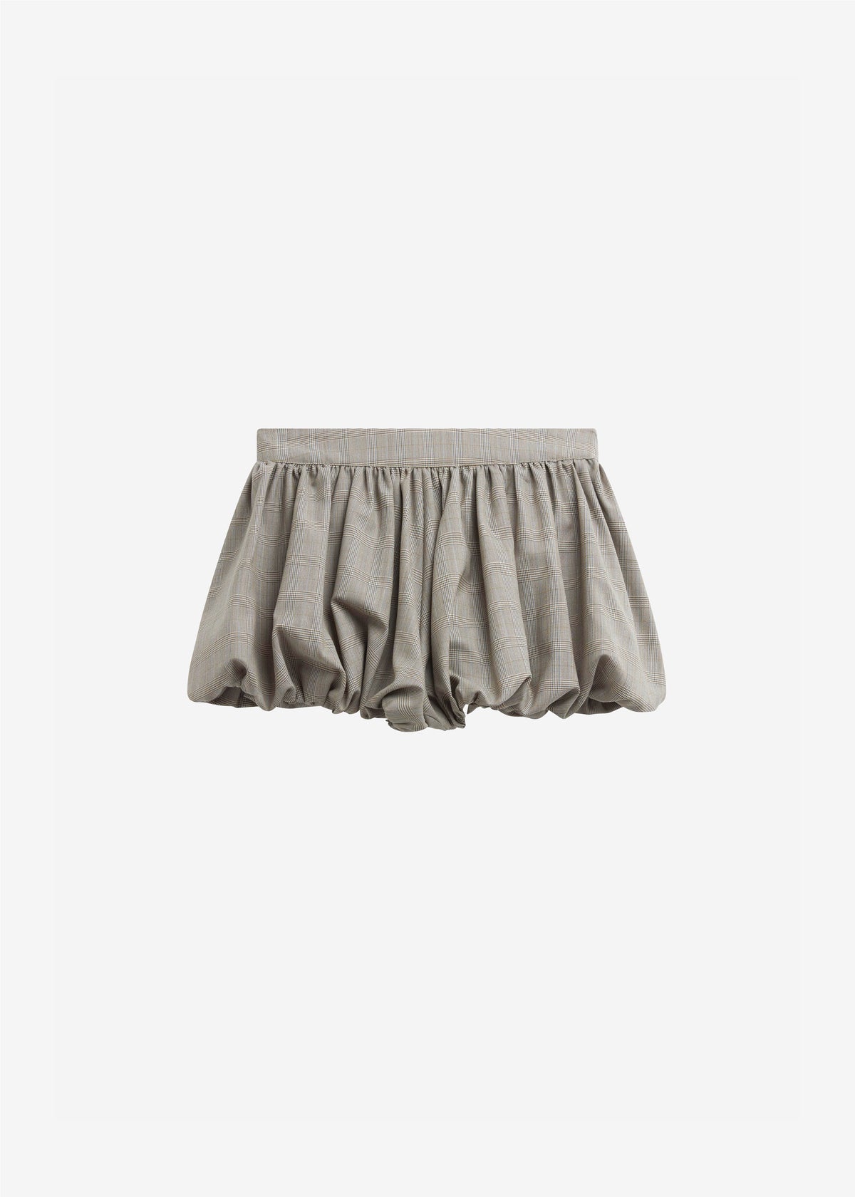 Alina Bubble Hem Shorts - Beige Glen Plaid - 6