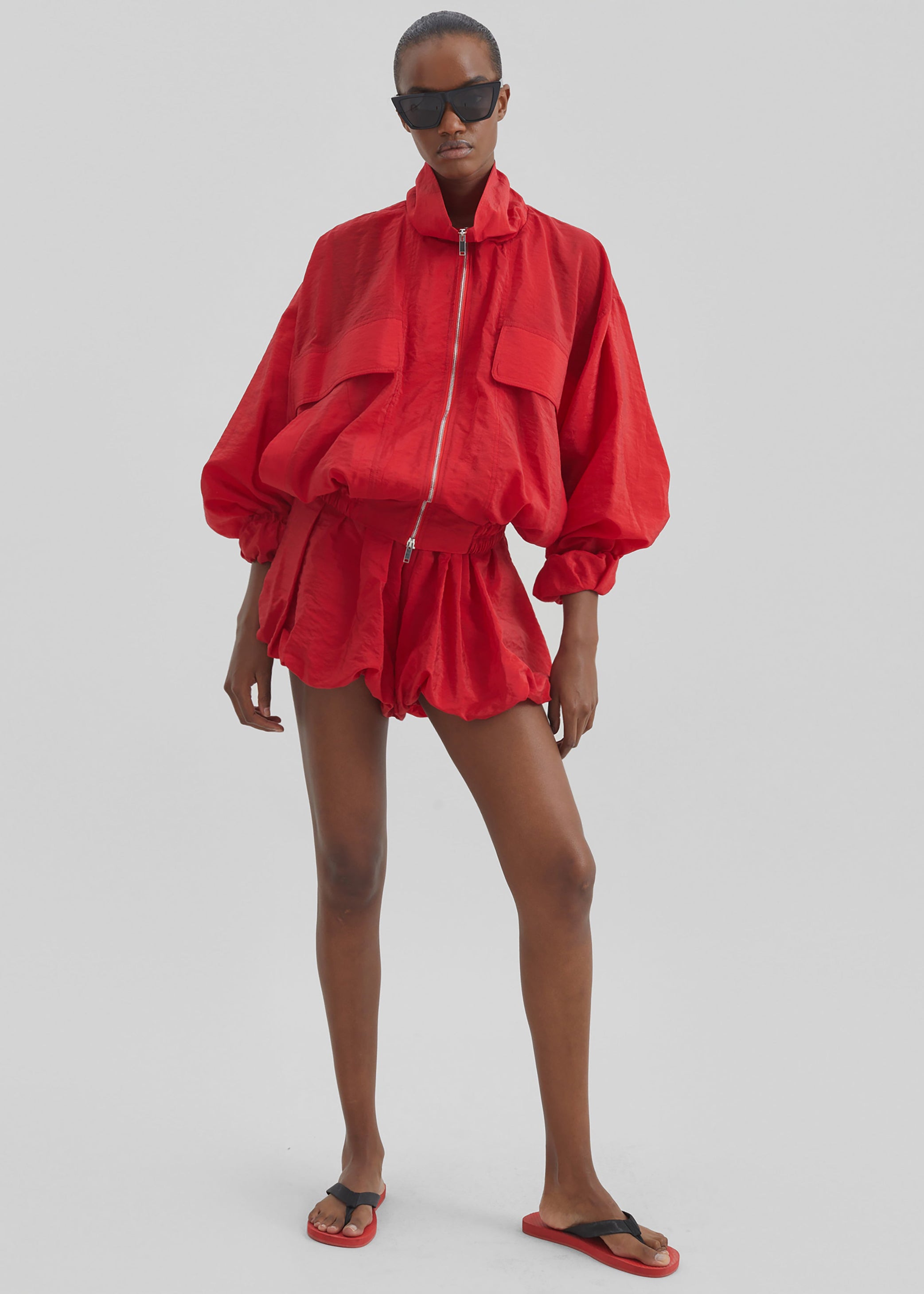 Shop the look image for Alina Bubble Hem Shorts - Red
