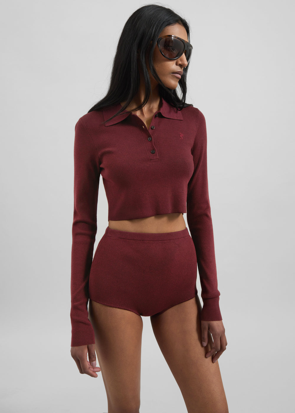 Alissa Knit Briefs - Burgundy