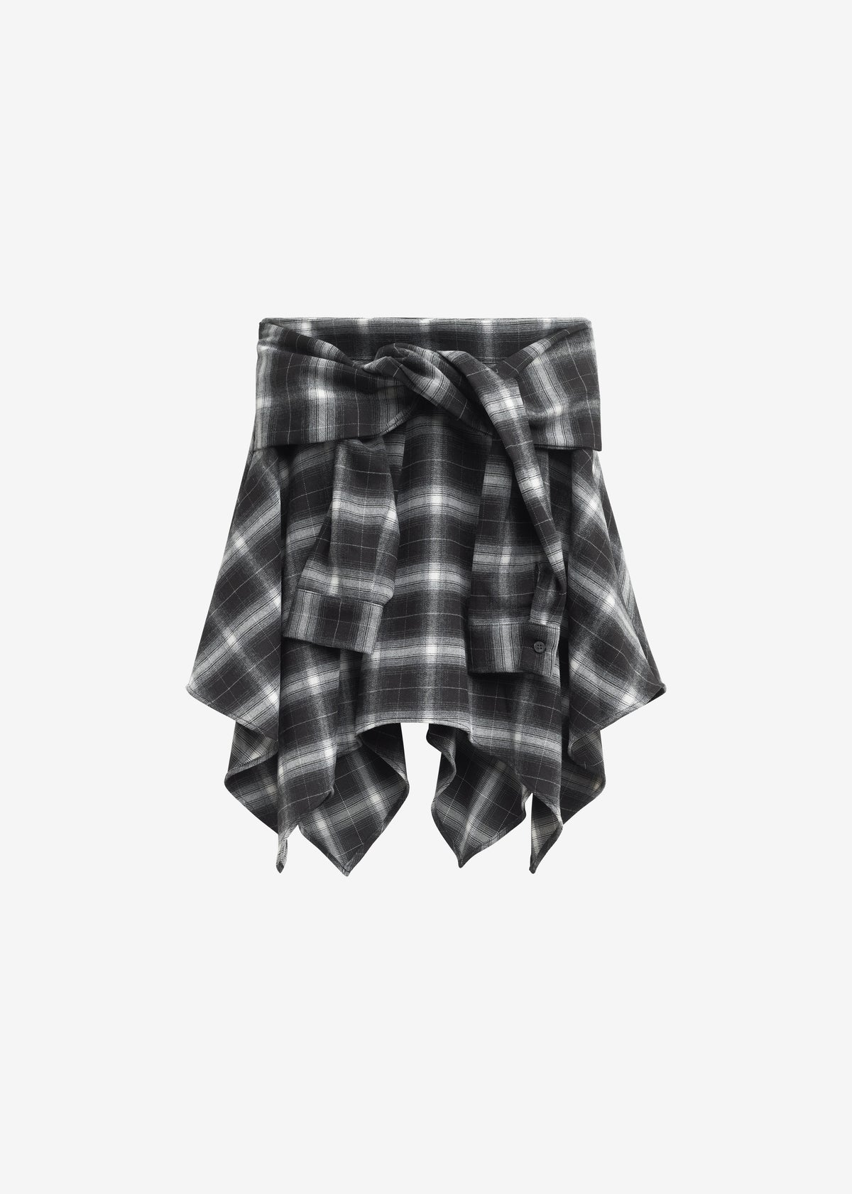 Alix Tie Skirt - Black Plaid - 10