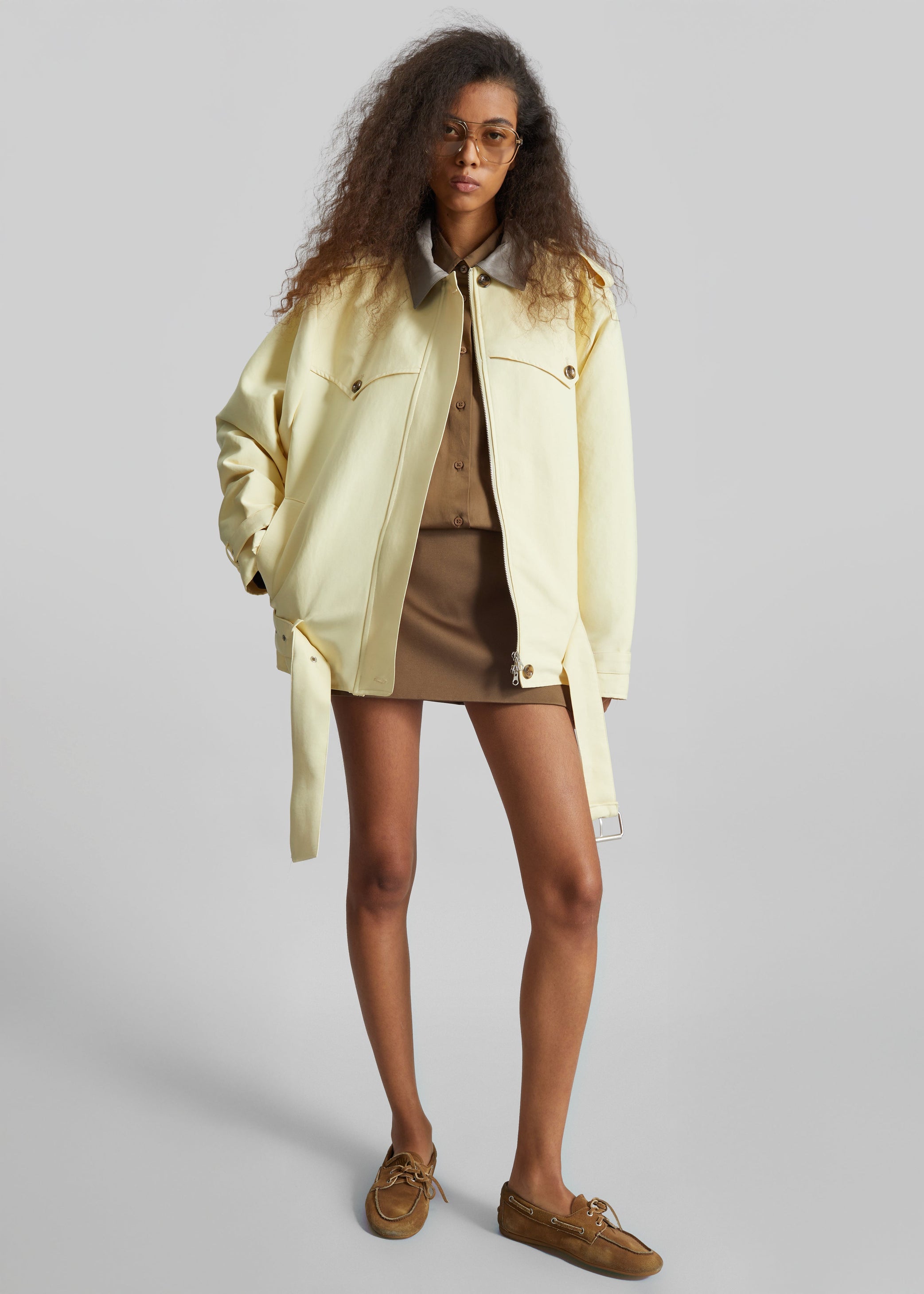 Shop the look image for Alleray Short Trench - Yellow