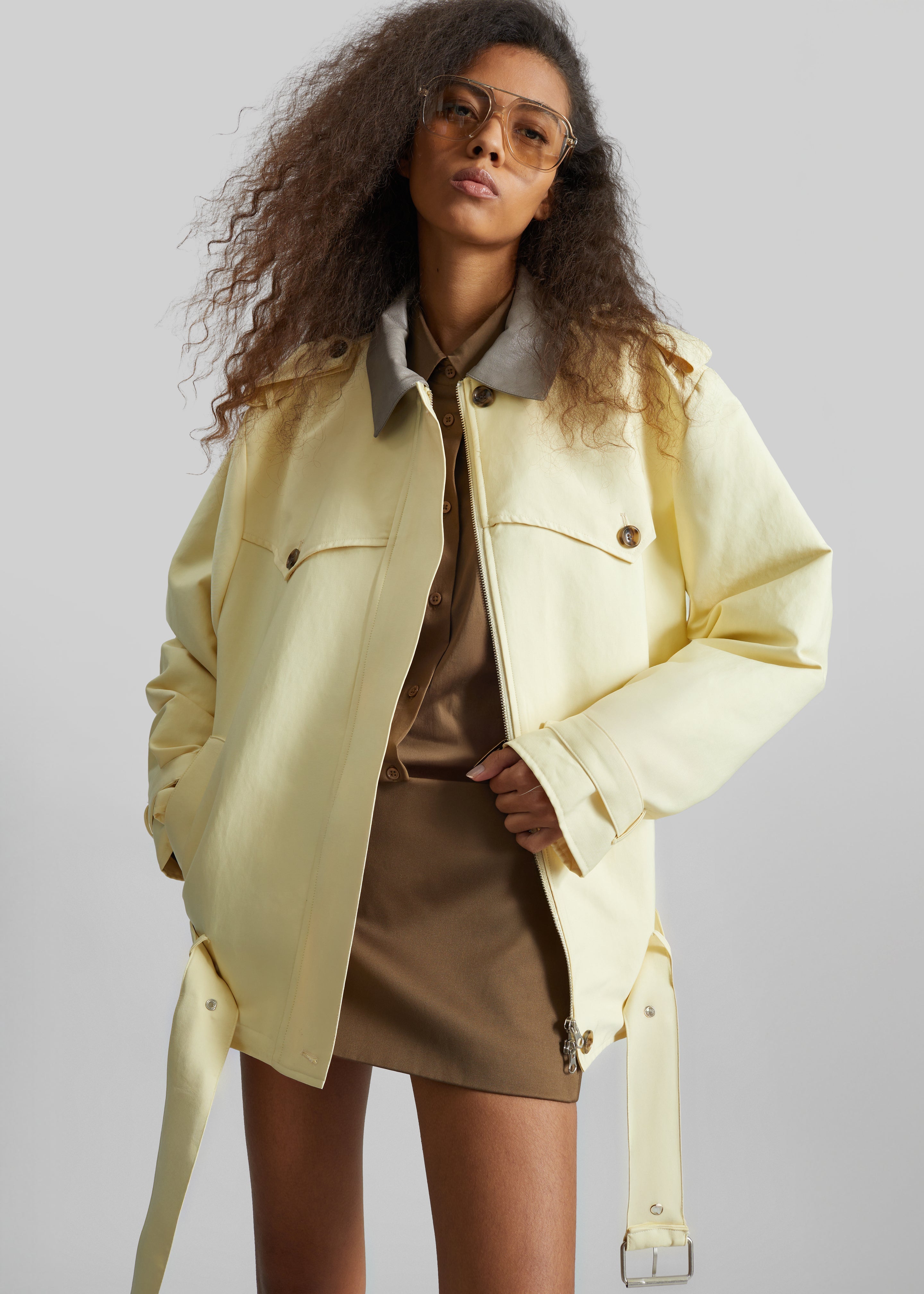 Alleray Short Trench - Yellow – The Frankie Shop Europe