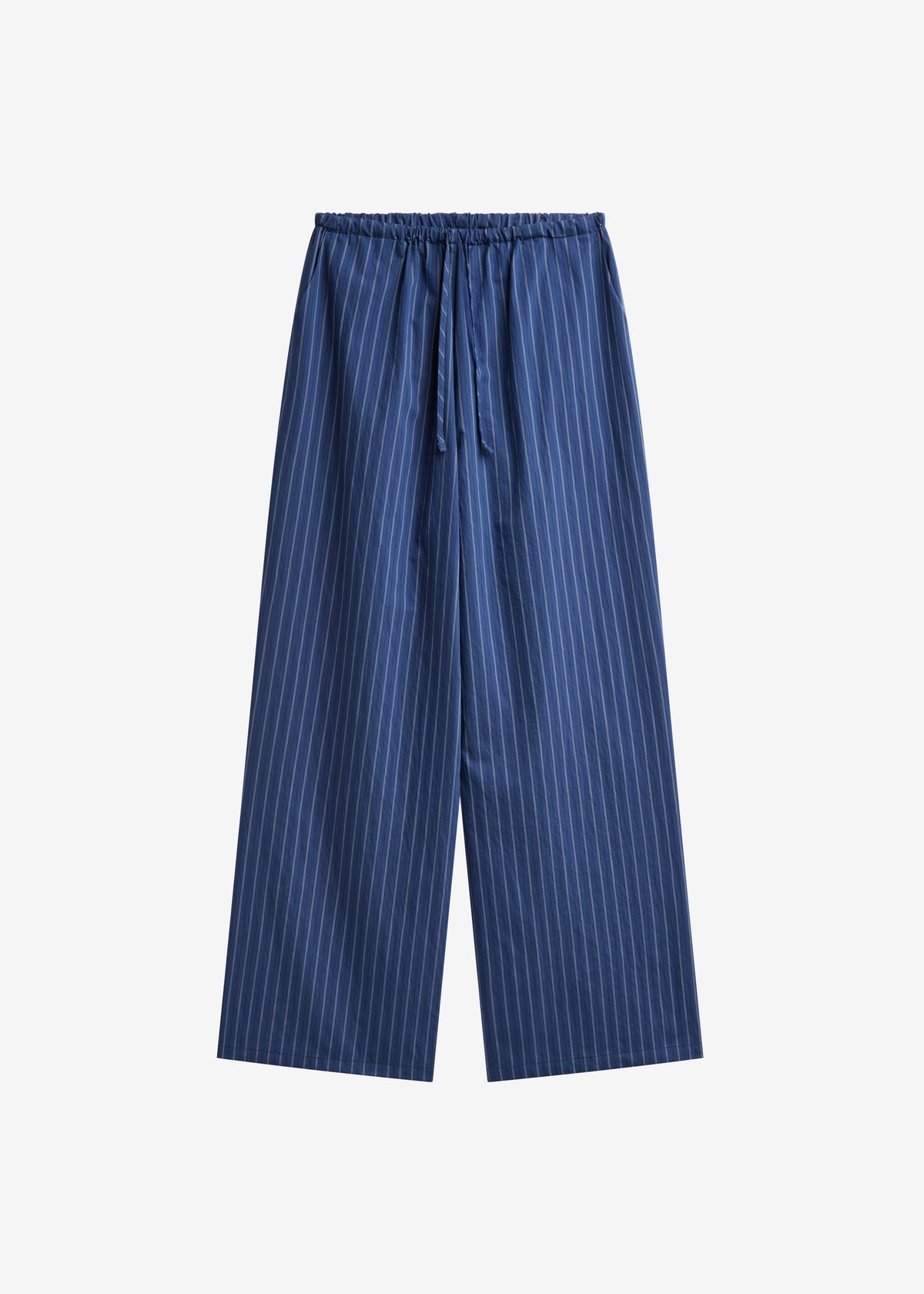 Almansa Drawstring Wide Pants - Blue Stripe - 7