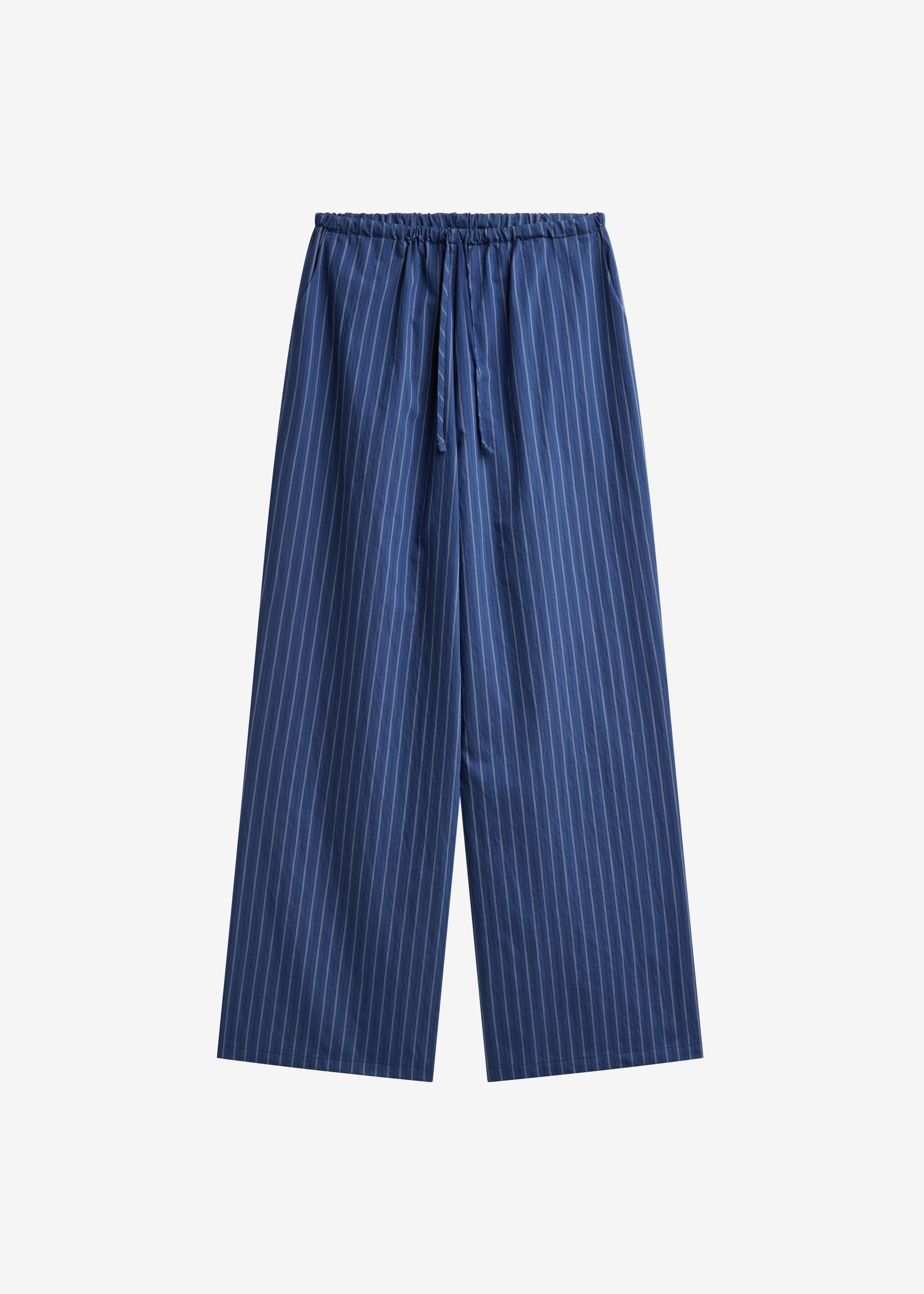 Almansa Drawstring Wide Pants - Blue Stripe - 7