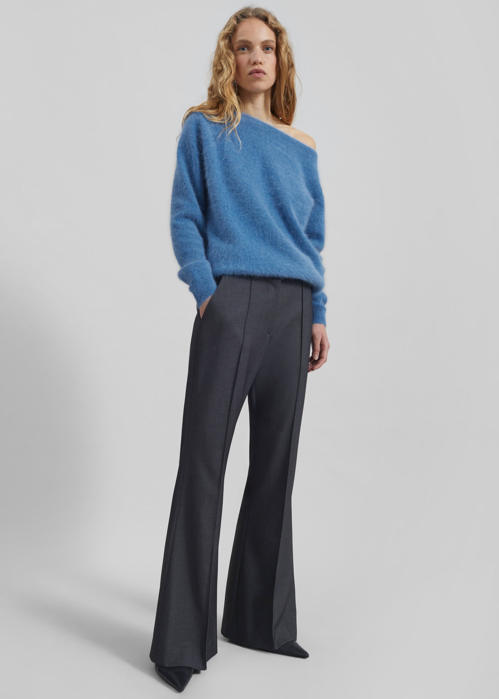 Shop the look image for Almere Fuzzy Sweater - Cobalt