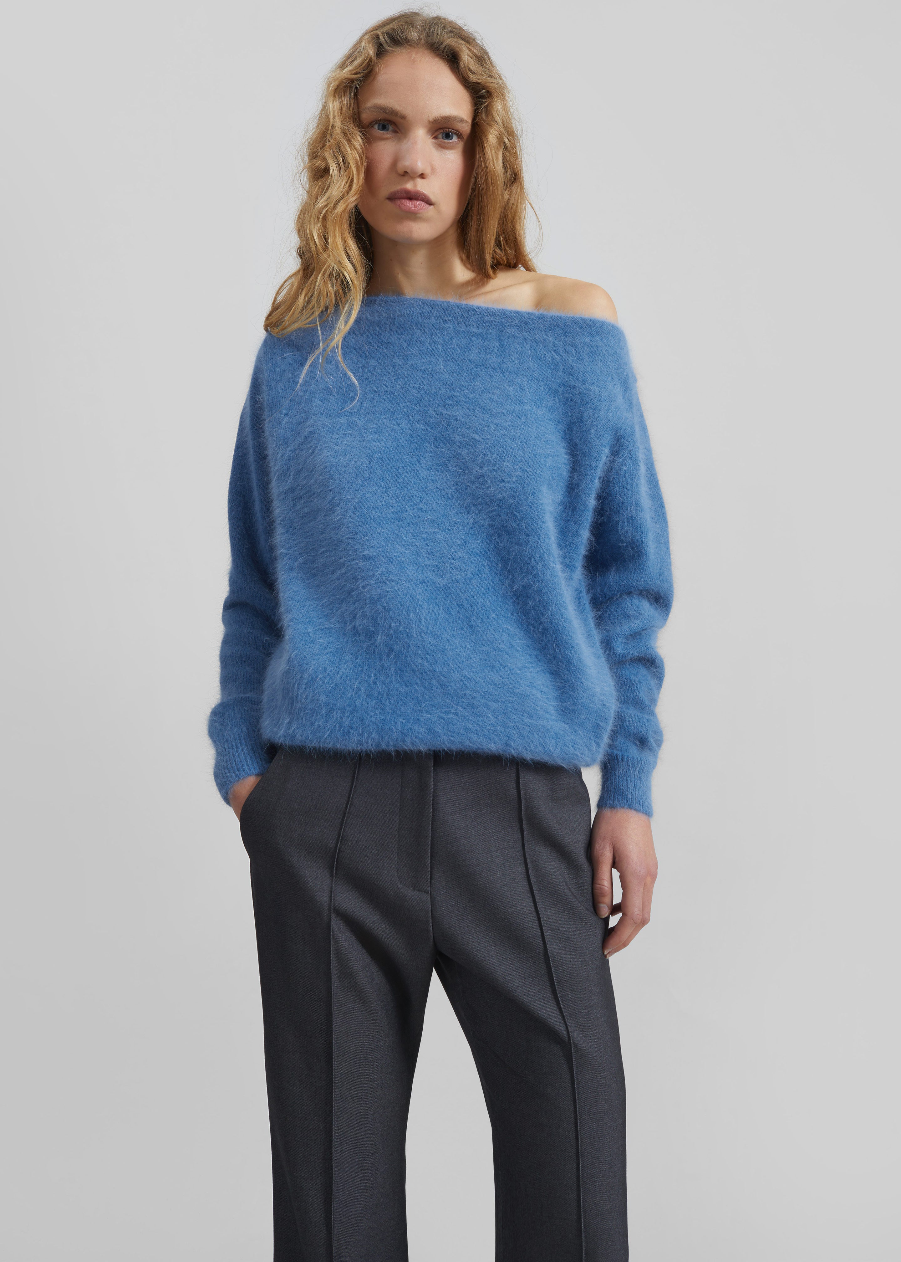Almere Angora Fuzzy Sweater - Cobalt - 1