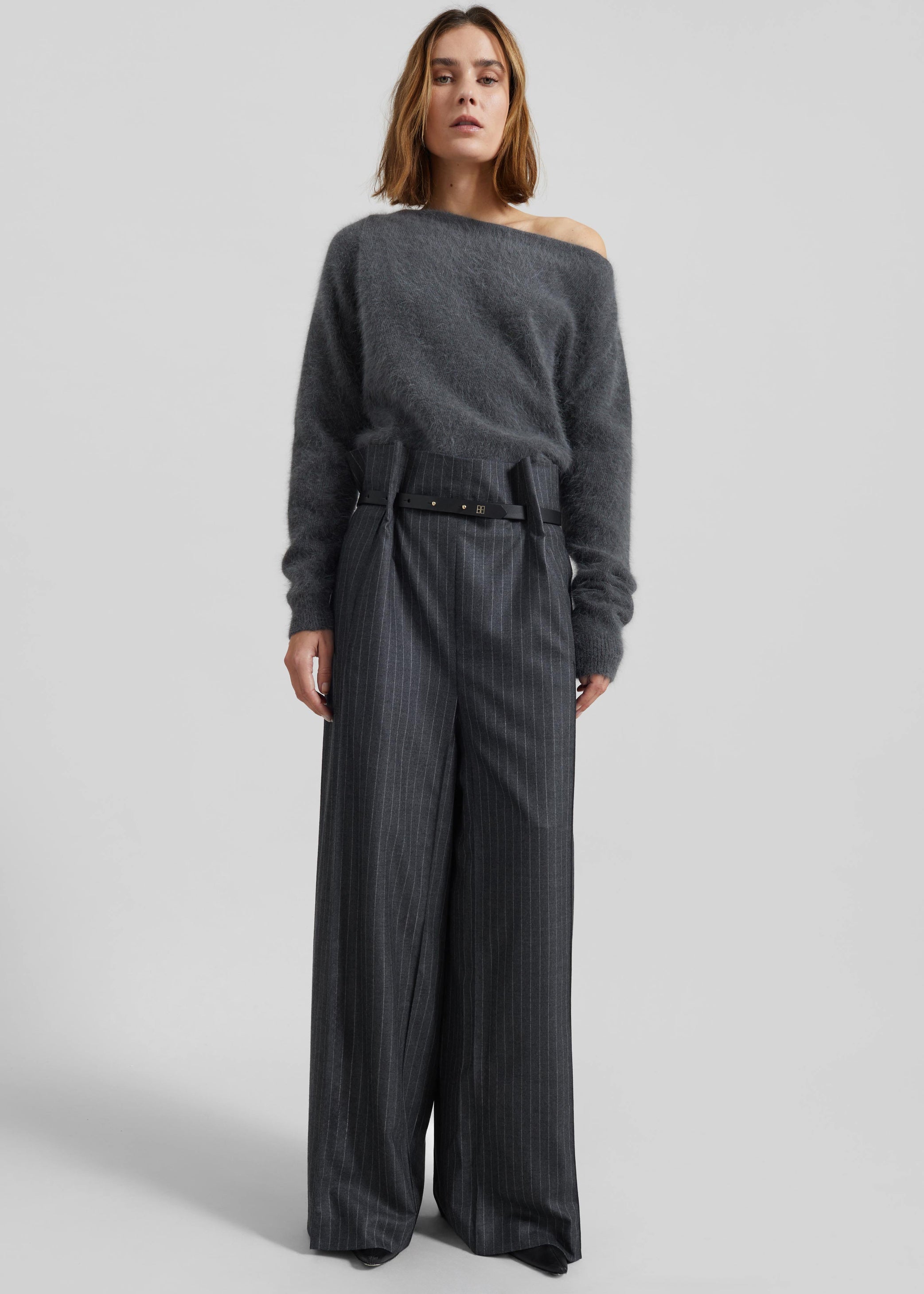 Shop the look image for Almere Fuzzy Sweater - Dark Grey
