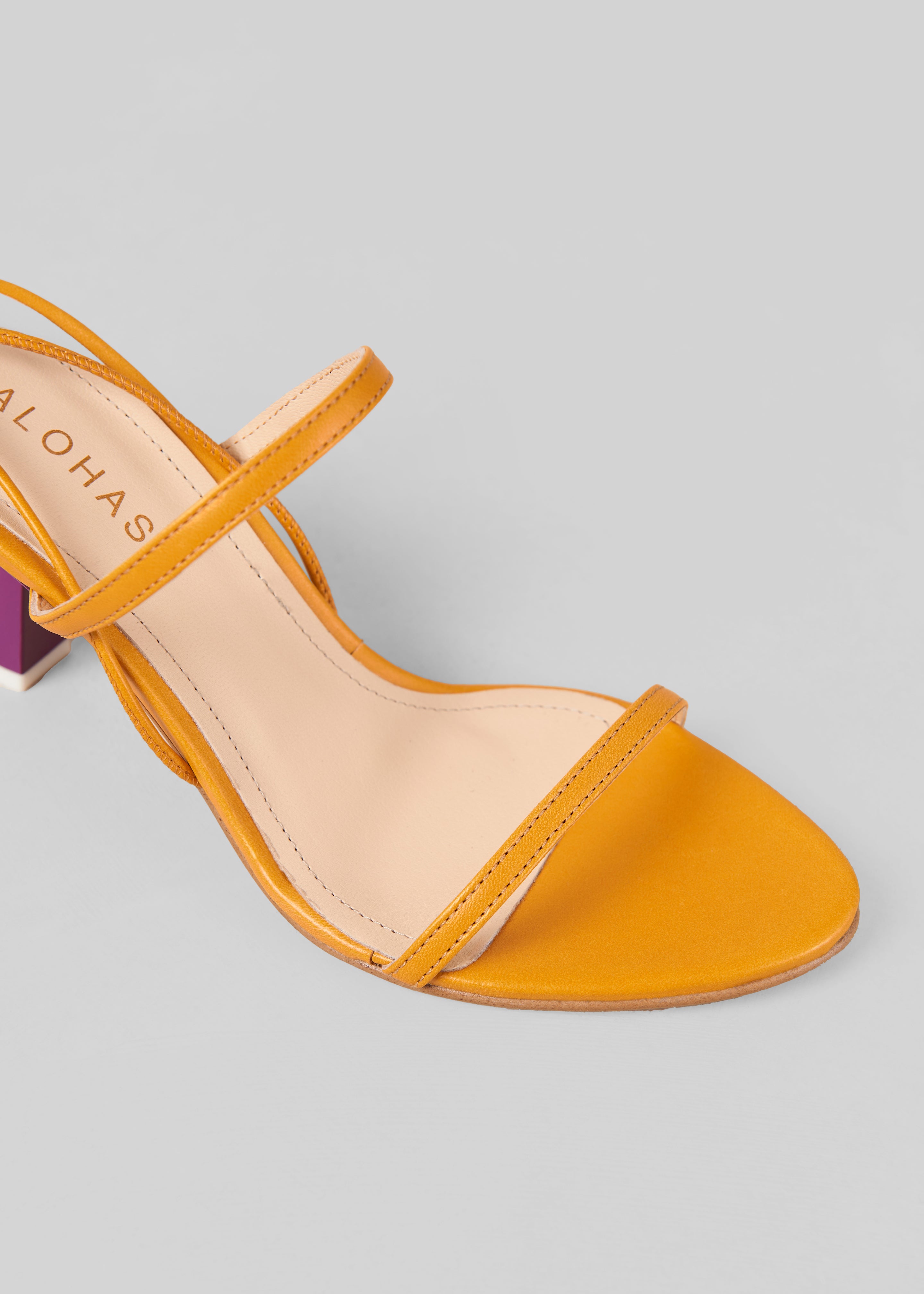 Alohas Kendra Leather Sandals - Bicolor Yellow Purple - 3