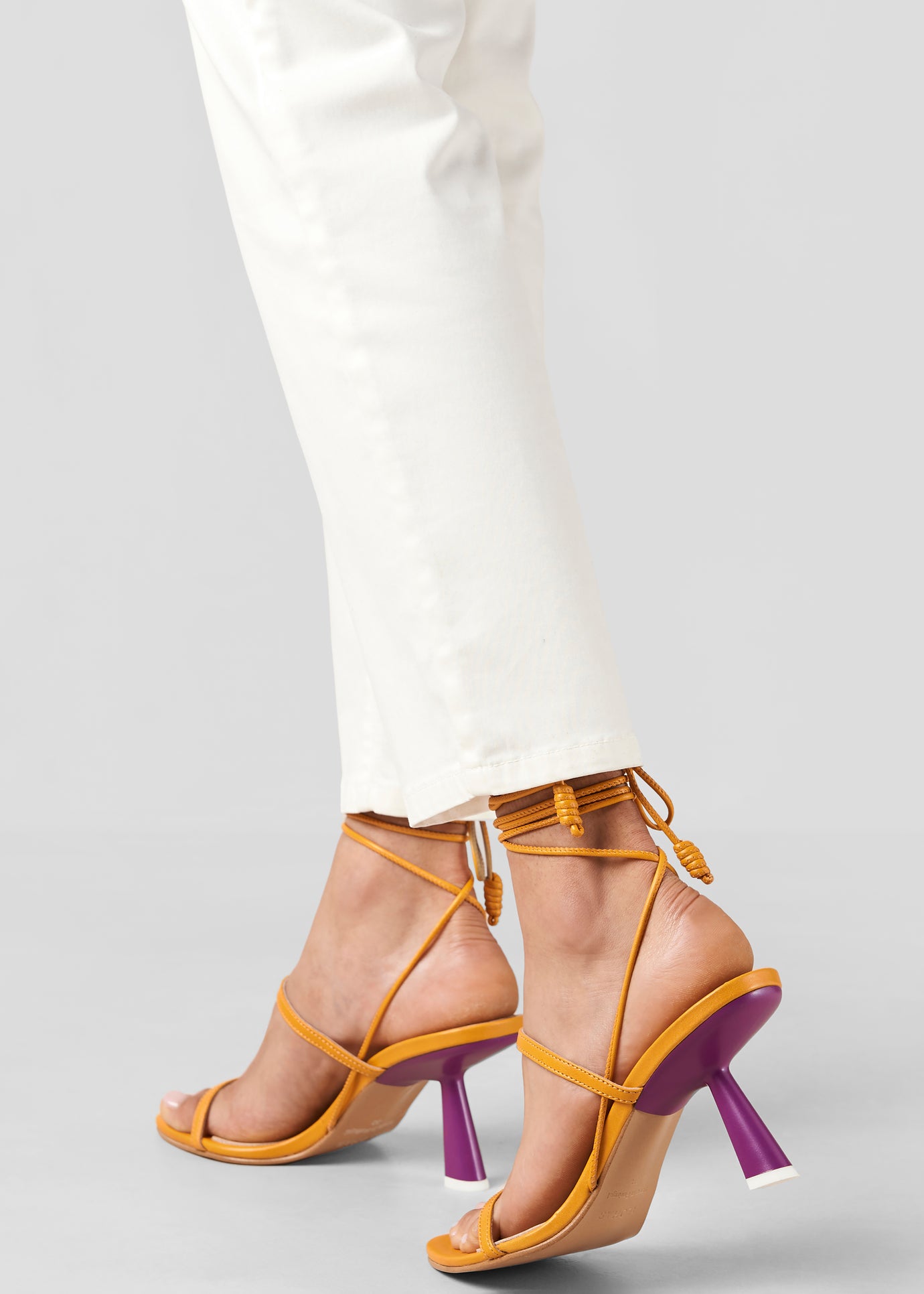 Alohas Kendra Leather Sandals - Bicolor Yellow Purple - 1