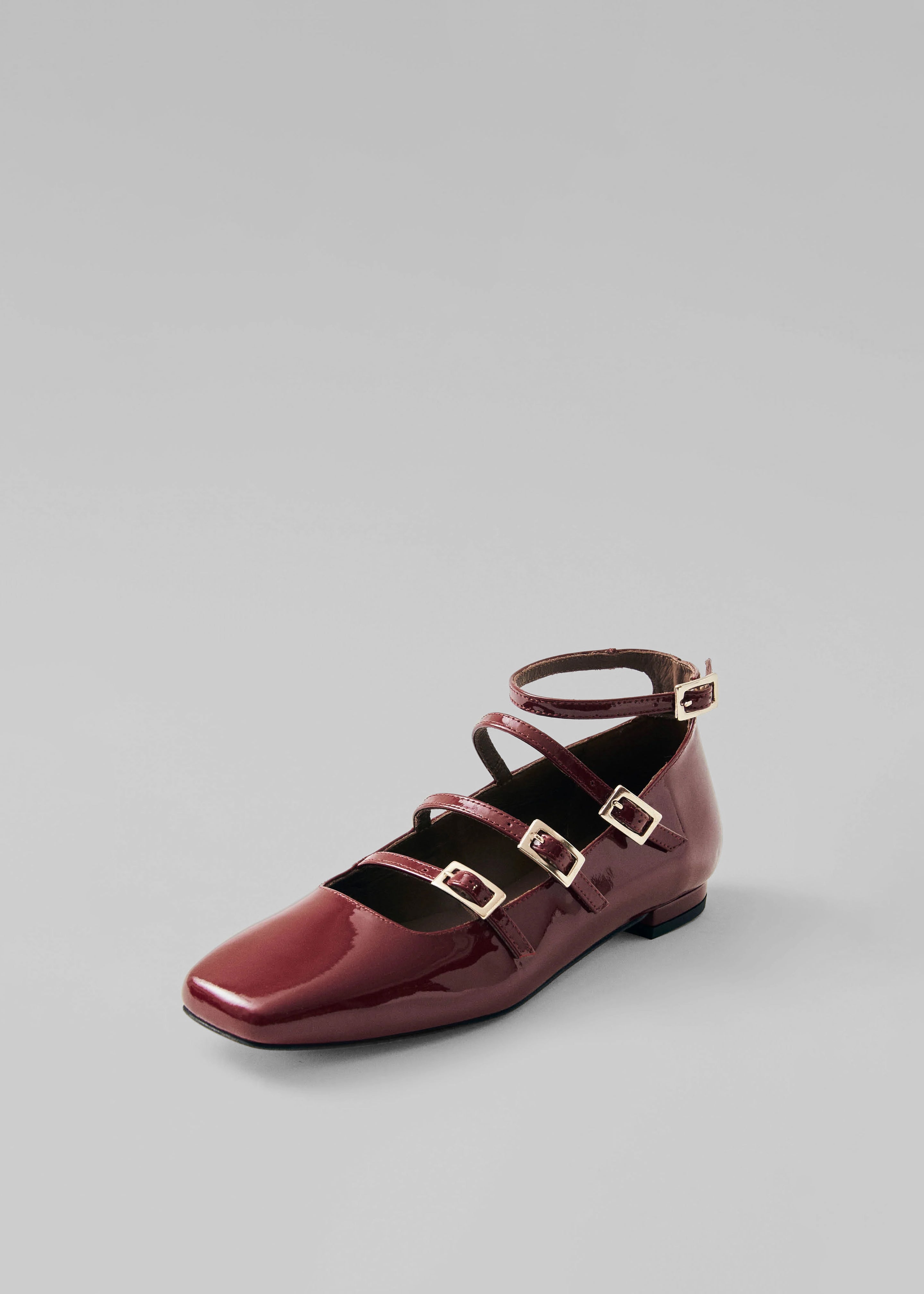 Alohas Luke Onix Leather Ballet Flats - Wine Burgundy - 5