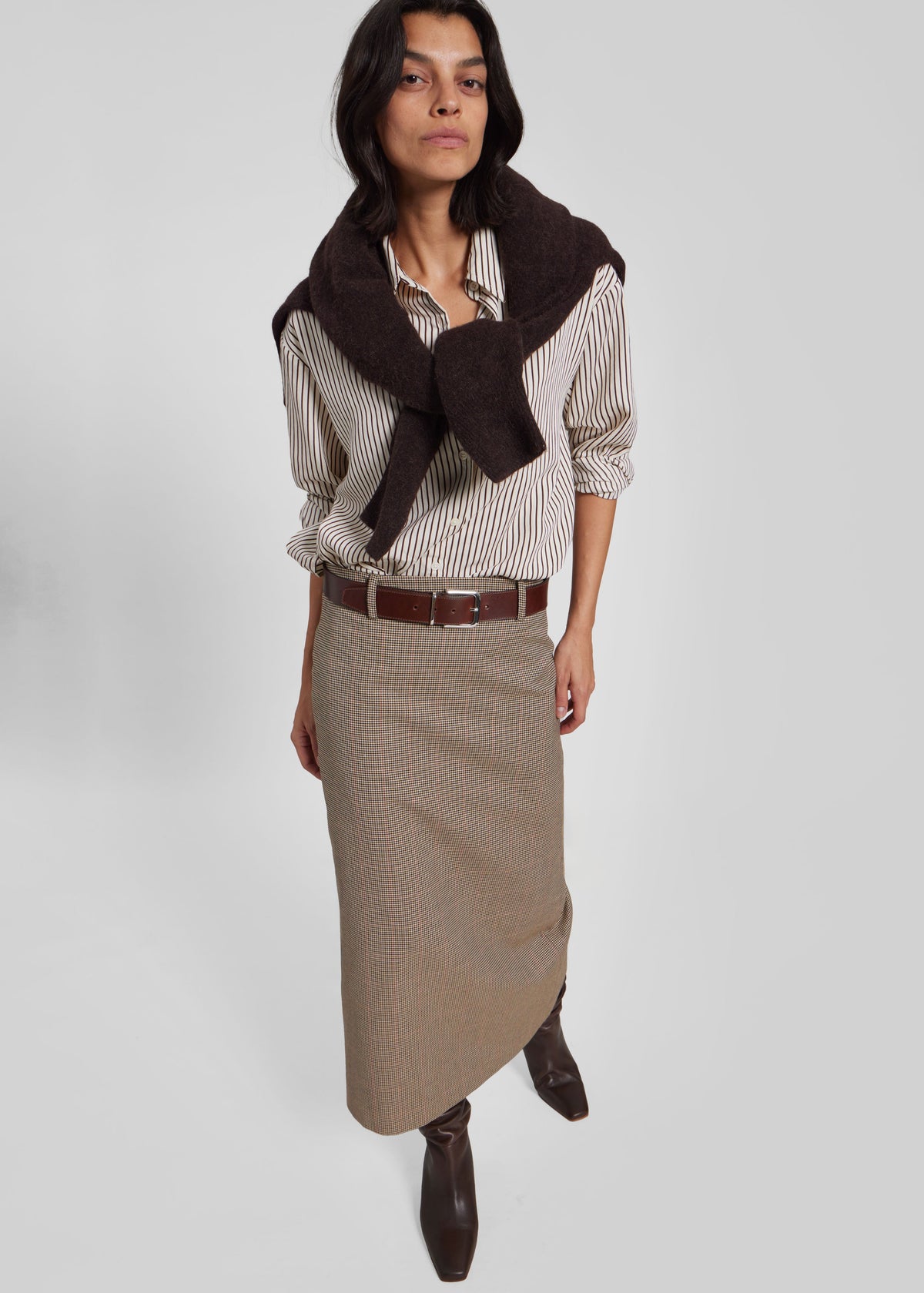 Alrose Houndstooth Midi Skirt Beige – The Frankie Shop Europe