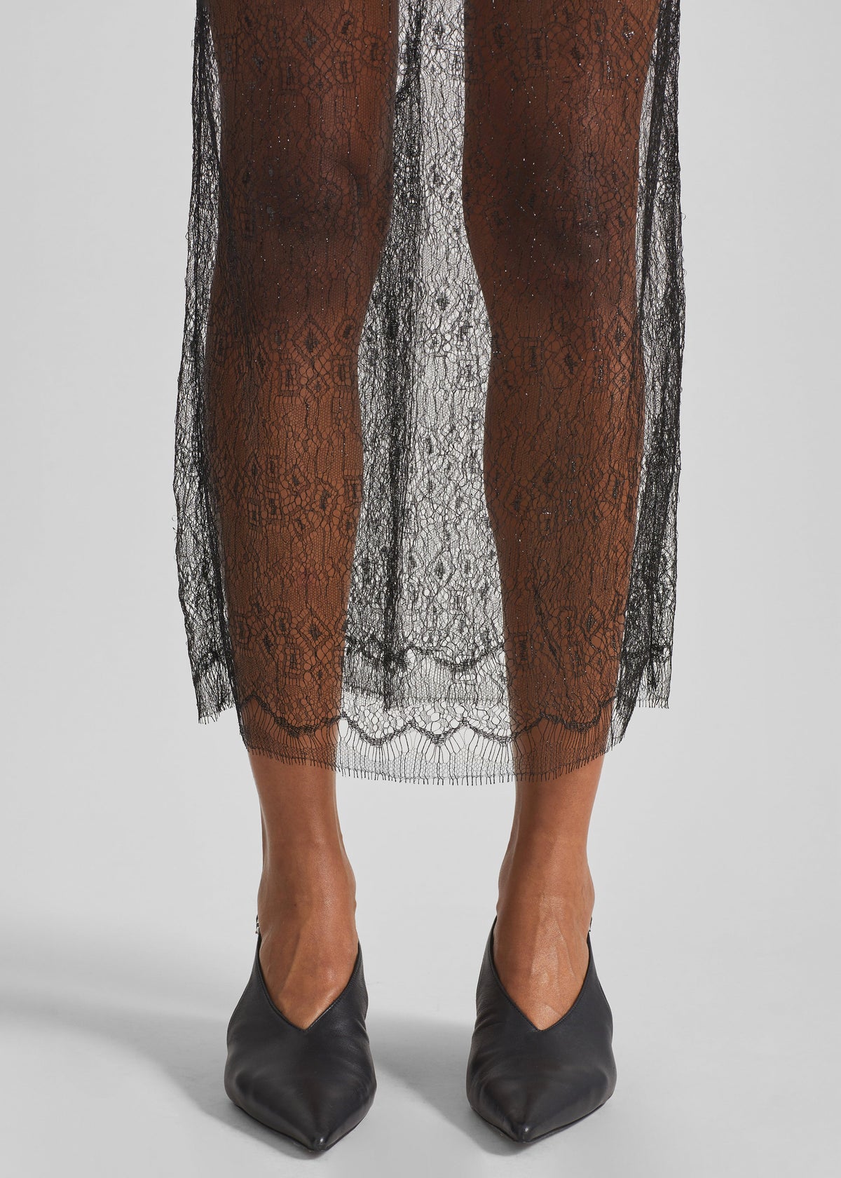 Alrose Lace Midi Skirt - Black - 8