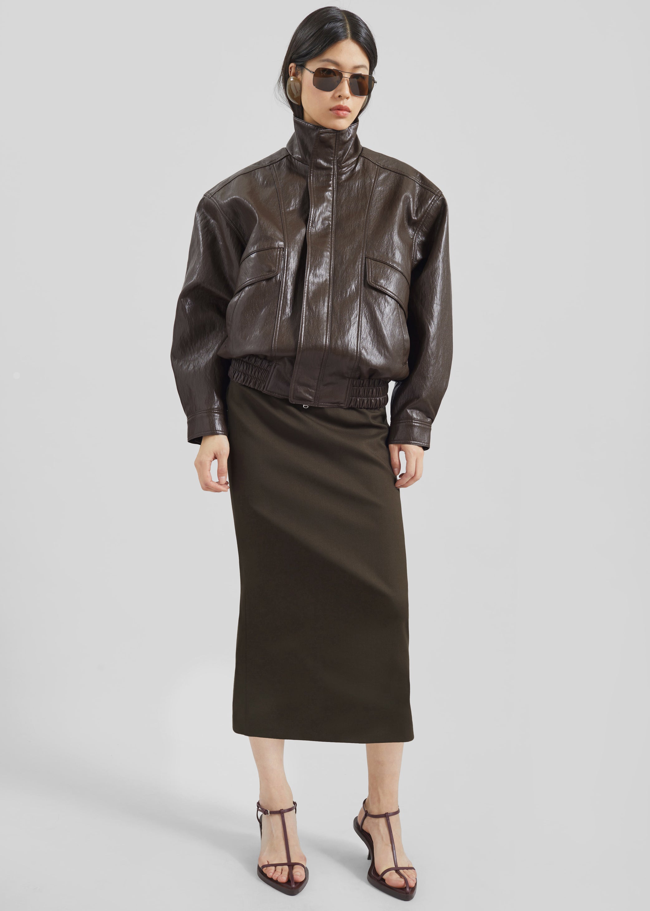 Shop the look image for Burland Faux Leather Jacket - Brown