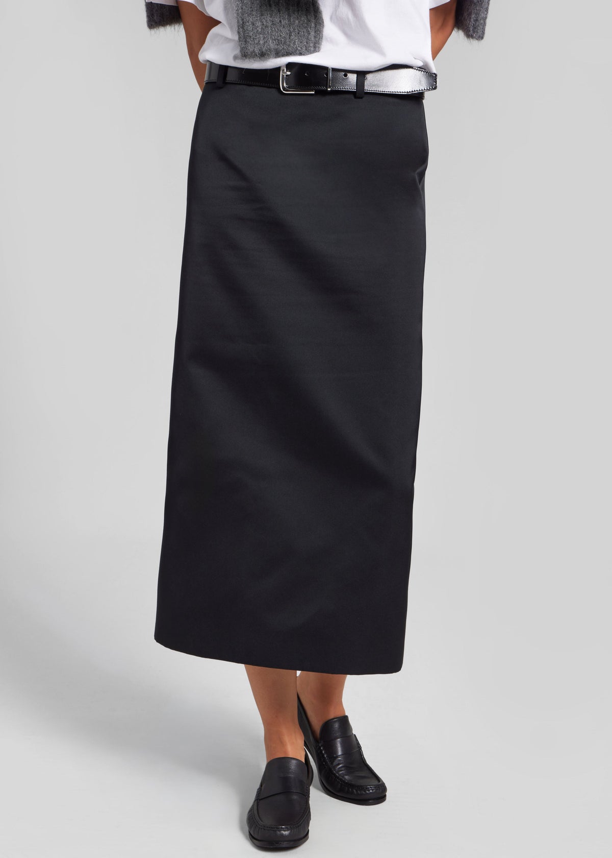 Alrose Satin Midi Skirt - Black - 6