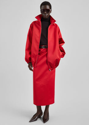 Alrose Satin Midi Skirt - Red