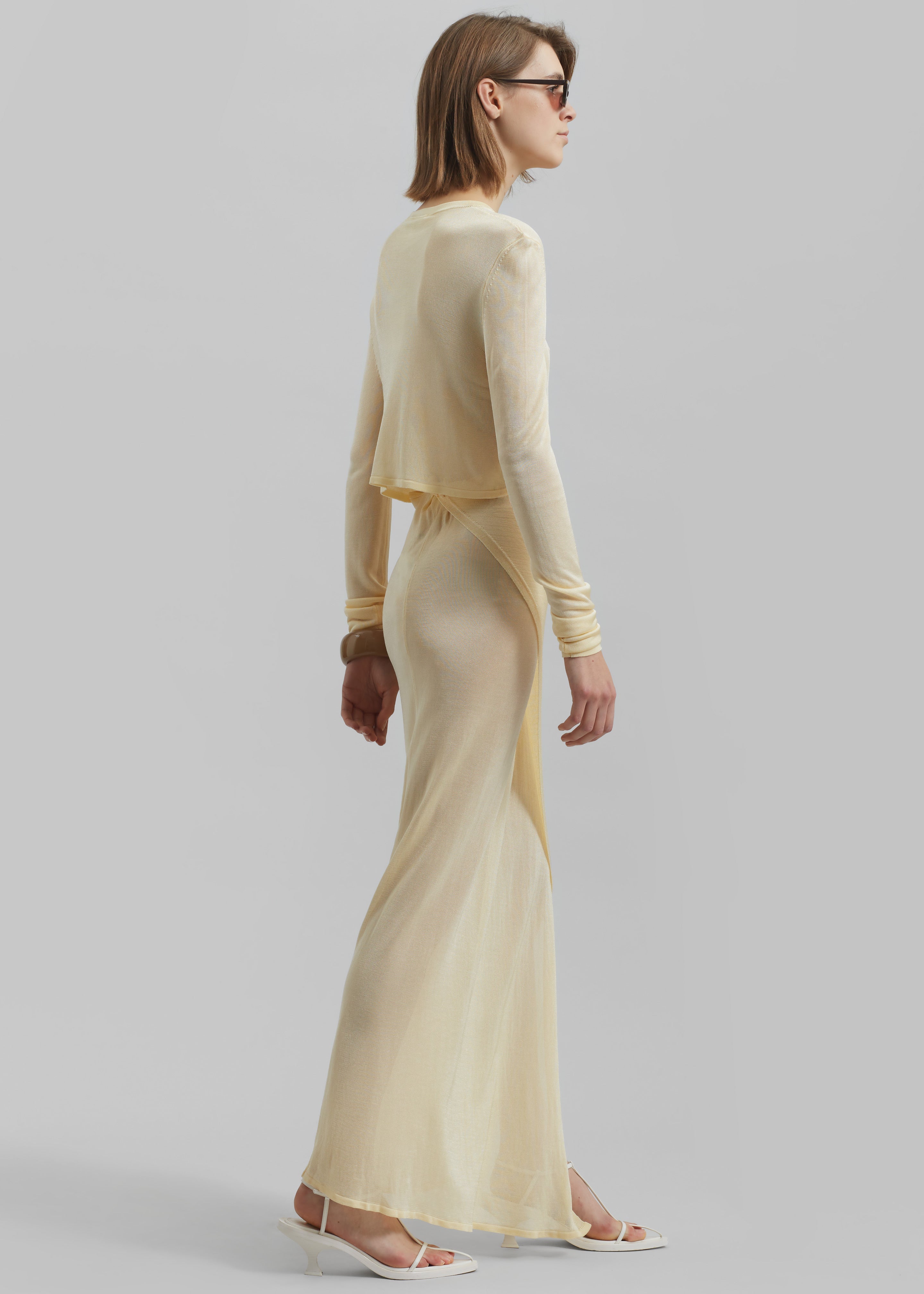 Alsen Thin Knit Wrap Skirt - Pale Yellow - 6