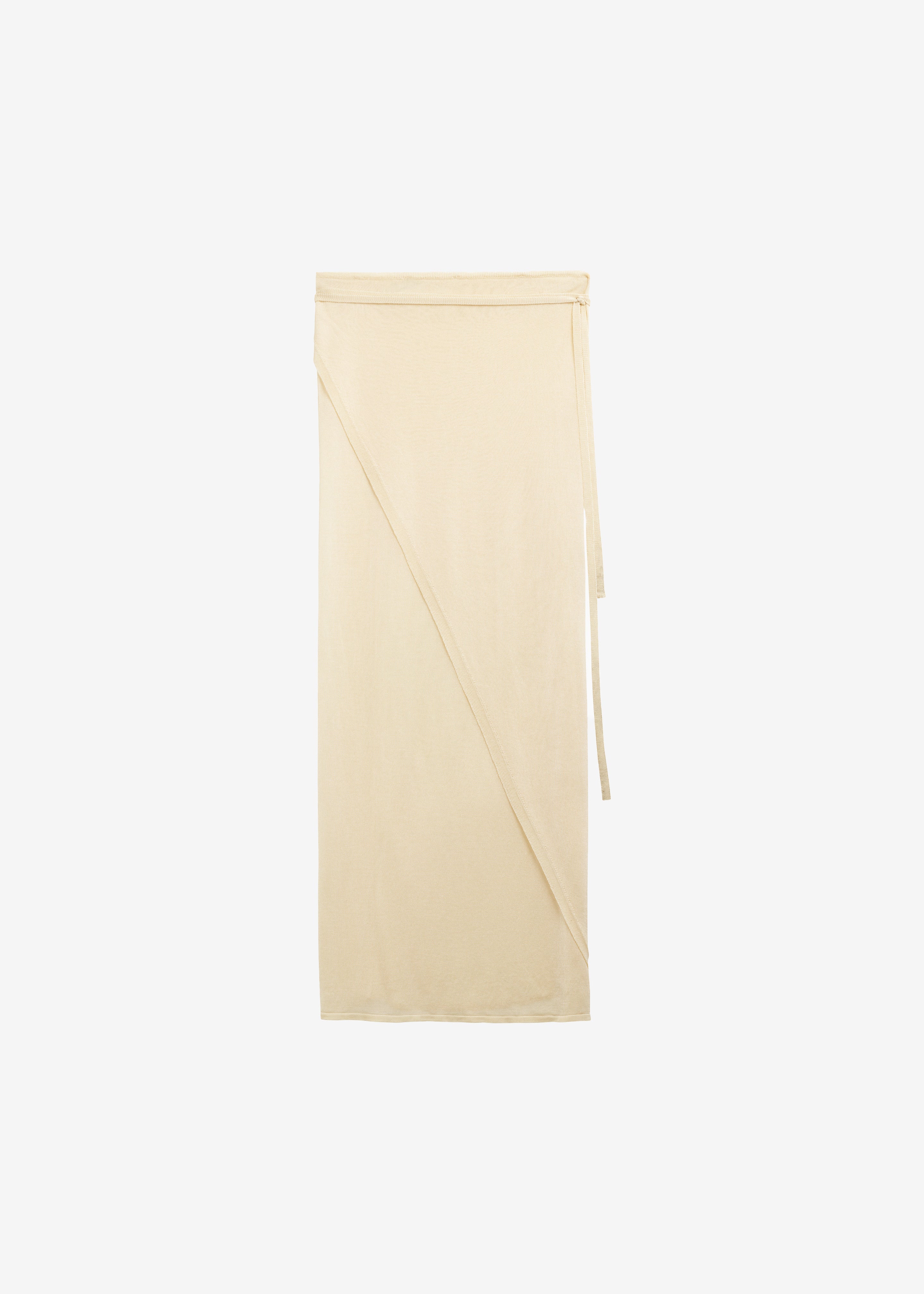 Alsen Thin Knit Wrap Skirt - Pale Yellow - 7