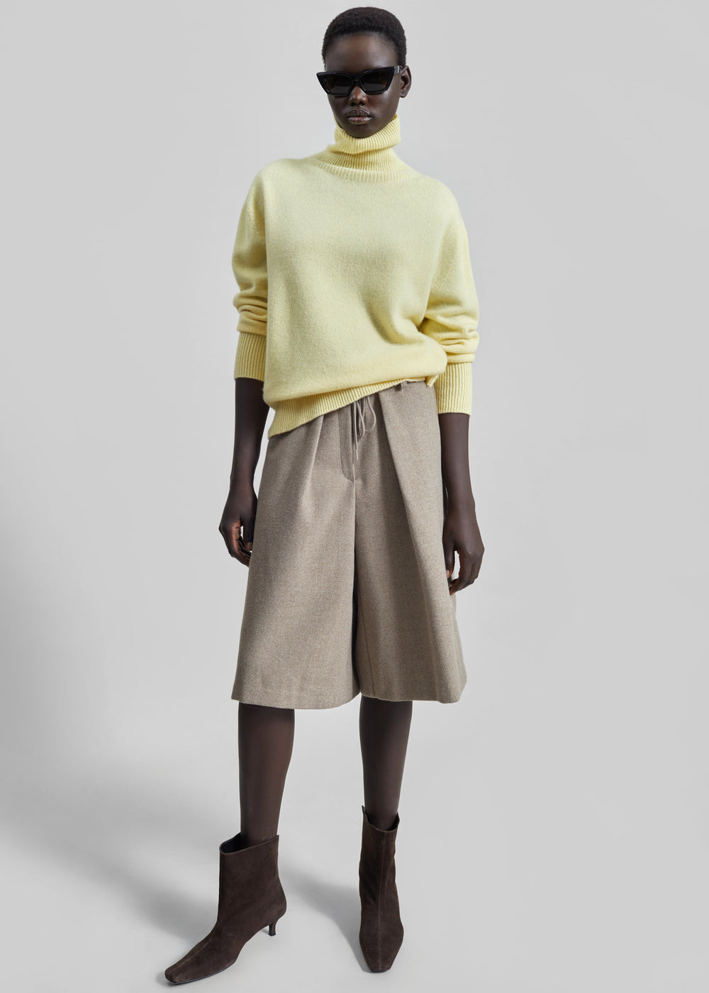 Alster Wool Turtleneck Sweater - Yellow