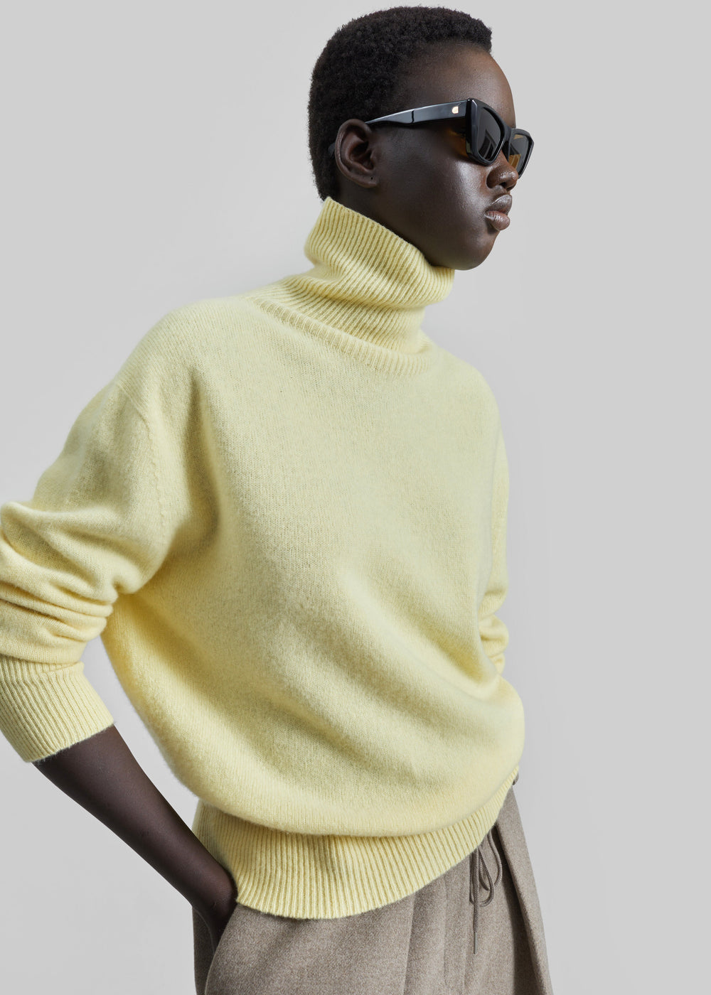 Alster Wool Turtleneck Sweater - Yellow - 1