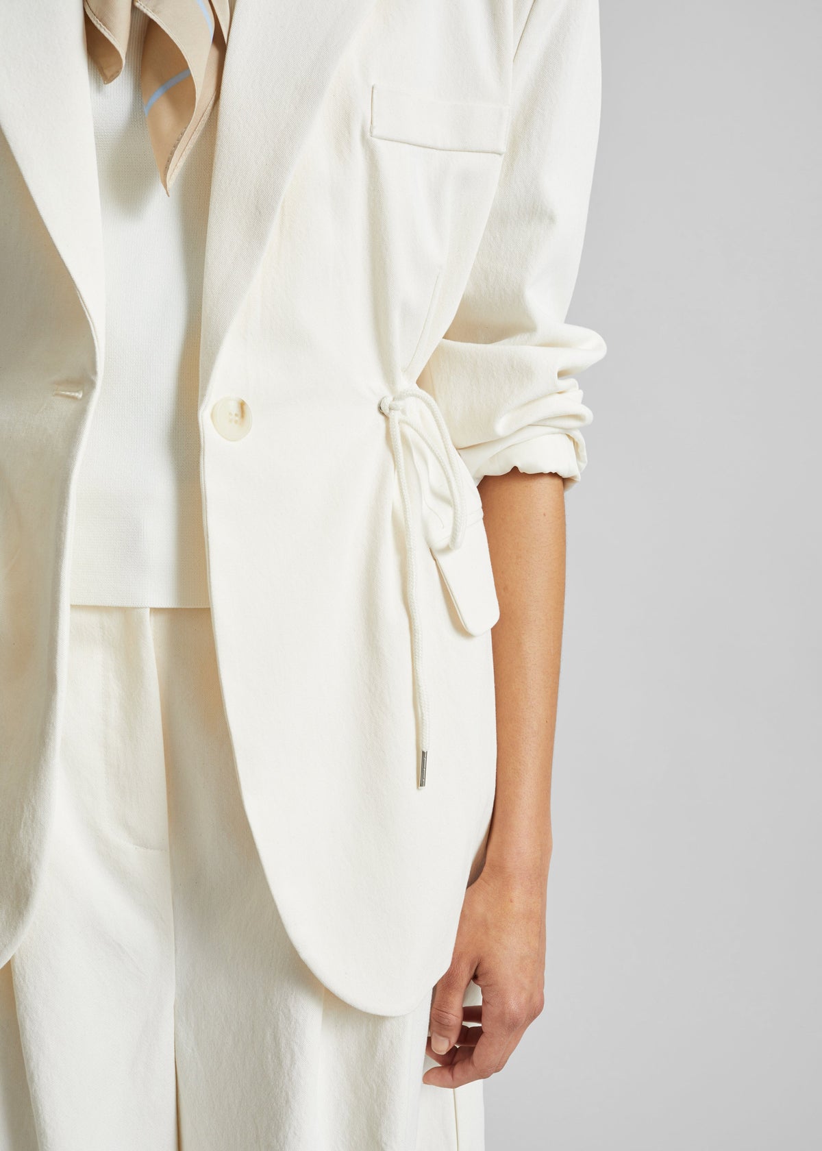 Altea Drawstring Blazer - Ivory - 7