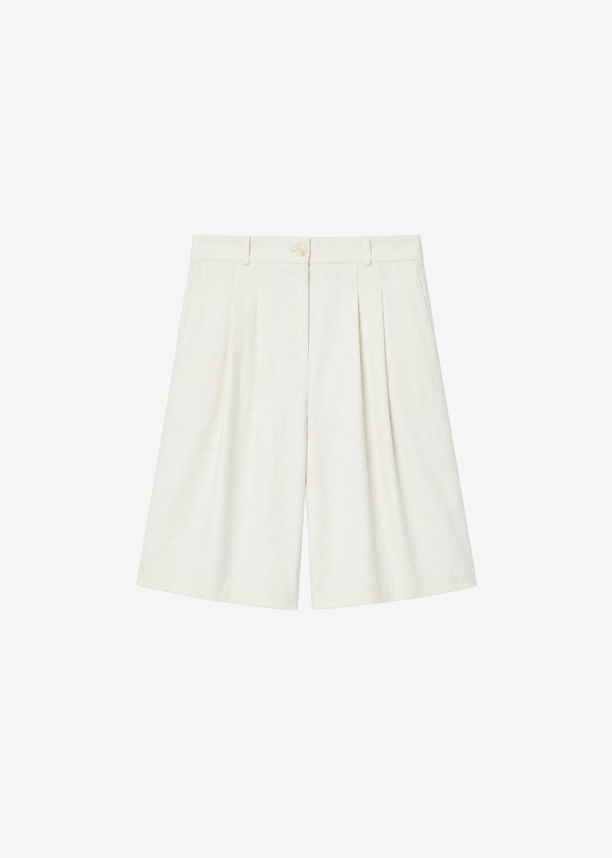 Altea Pleated Bermuda Shorts - Ivory - 8