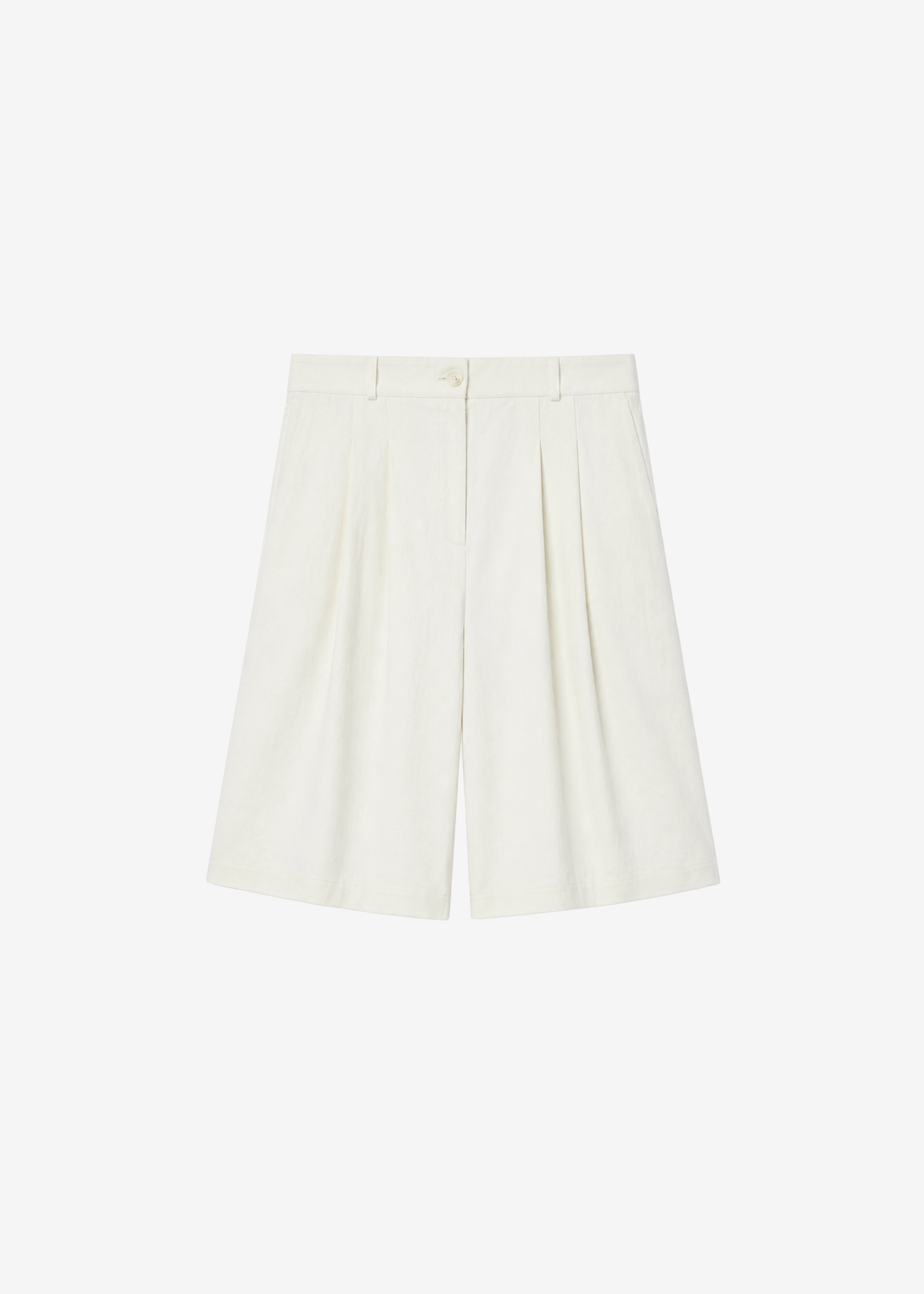 Altea Pleated Bermuda Shorts - Ivory - 8
