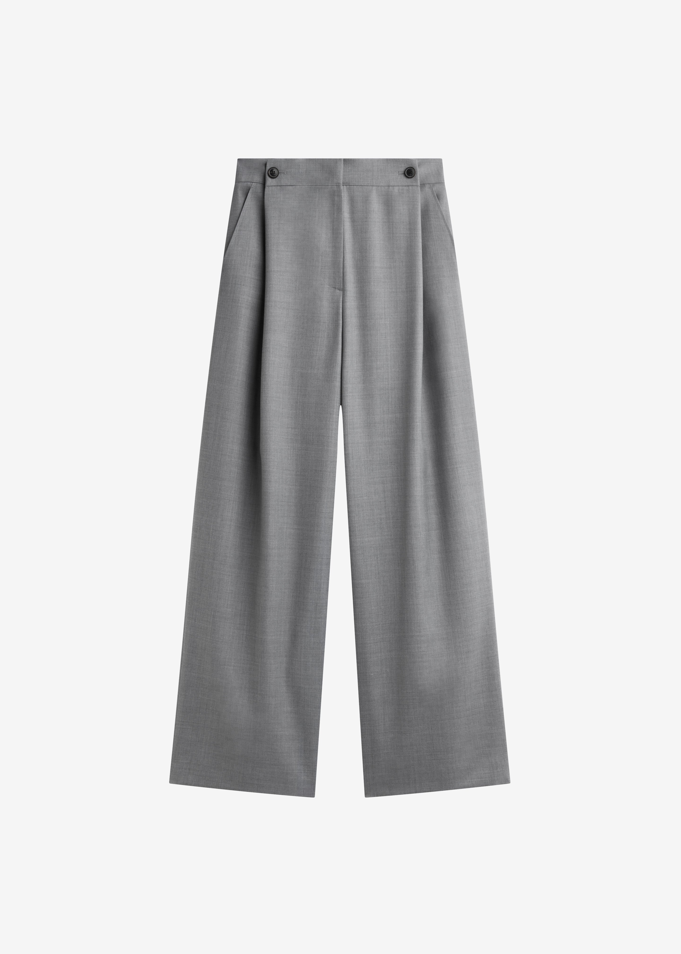 Althea Pleated Trousers - Light Grey