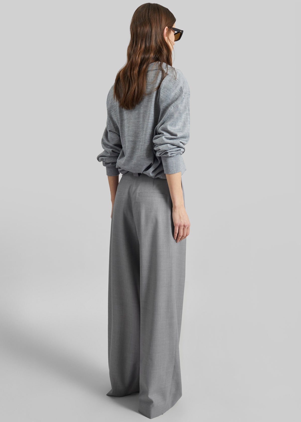 Althea Pleated Trousers - Light Grey