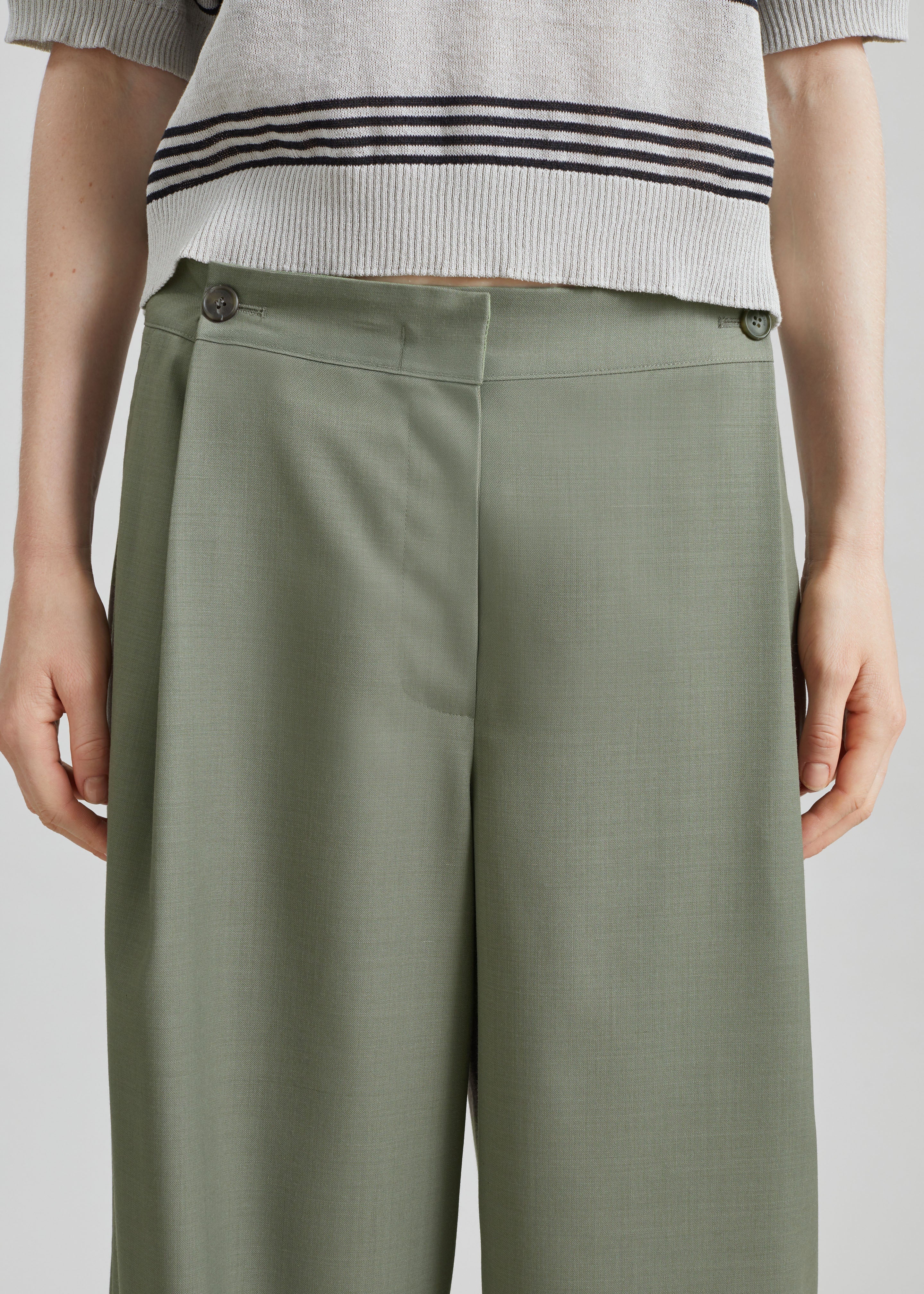 Althea Pleated Trousers - Sage