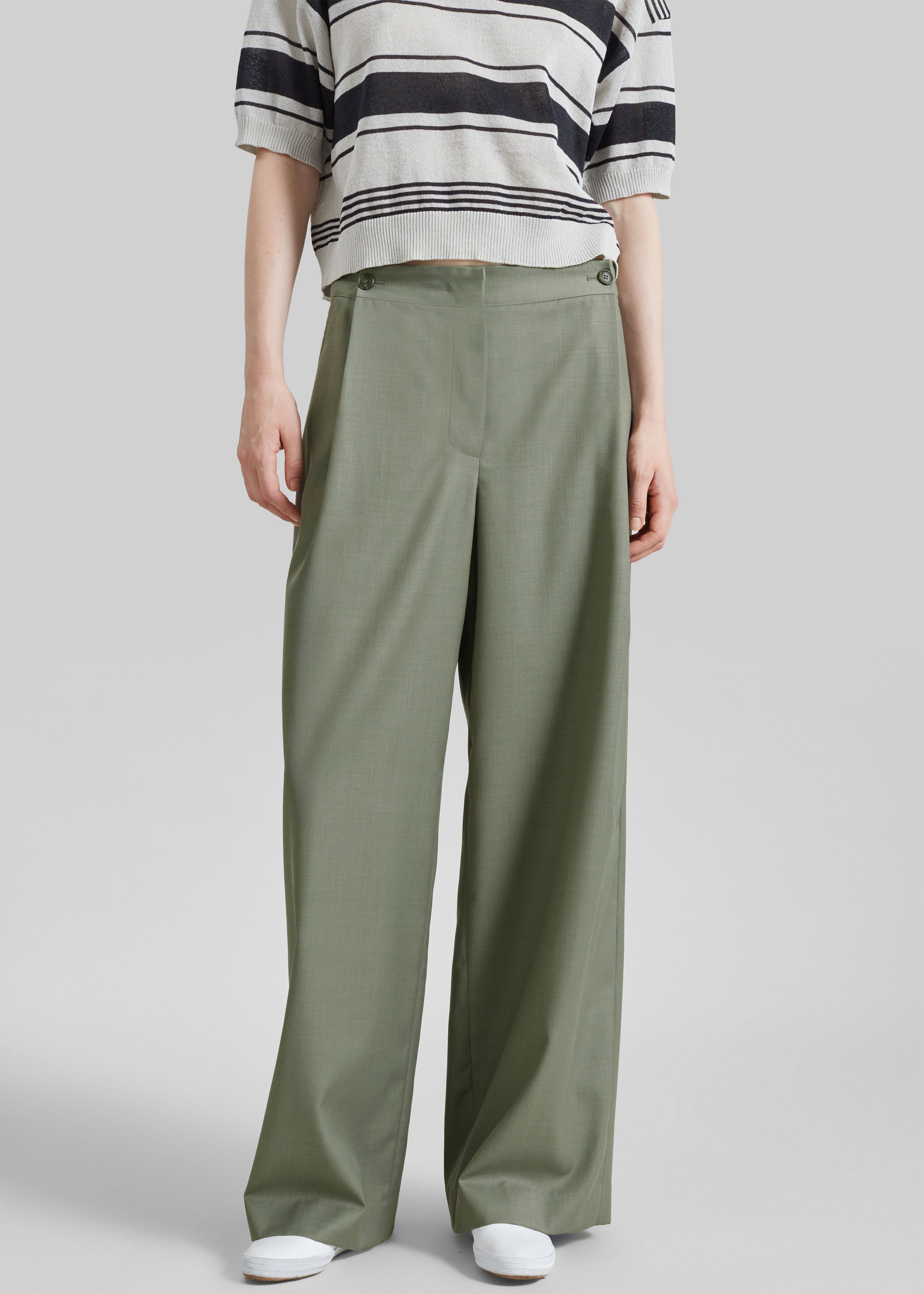 Althea Pleated Trousers - Sage