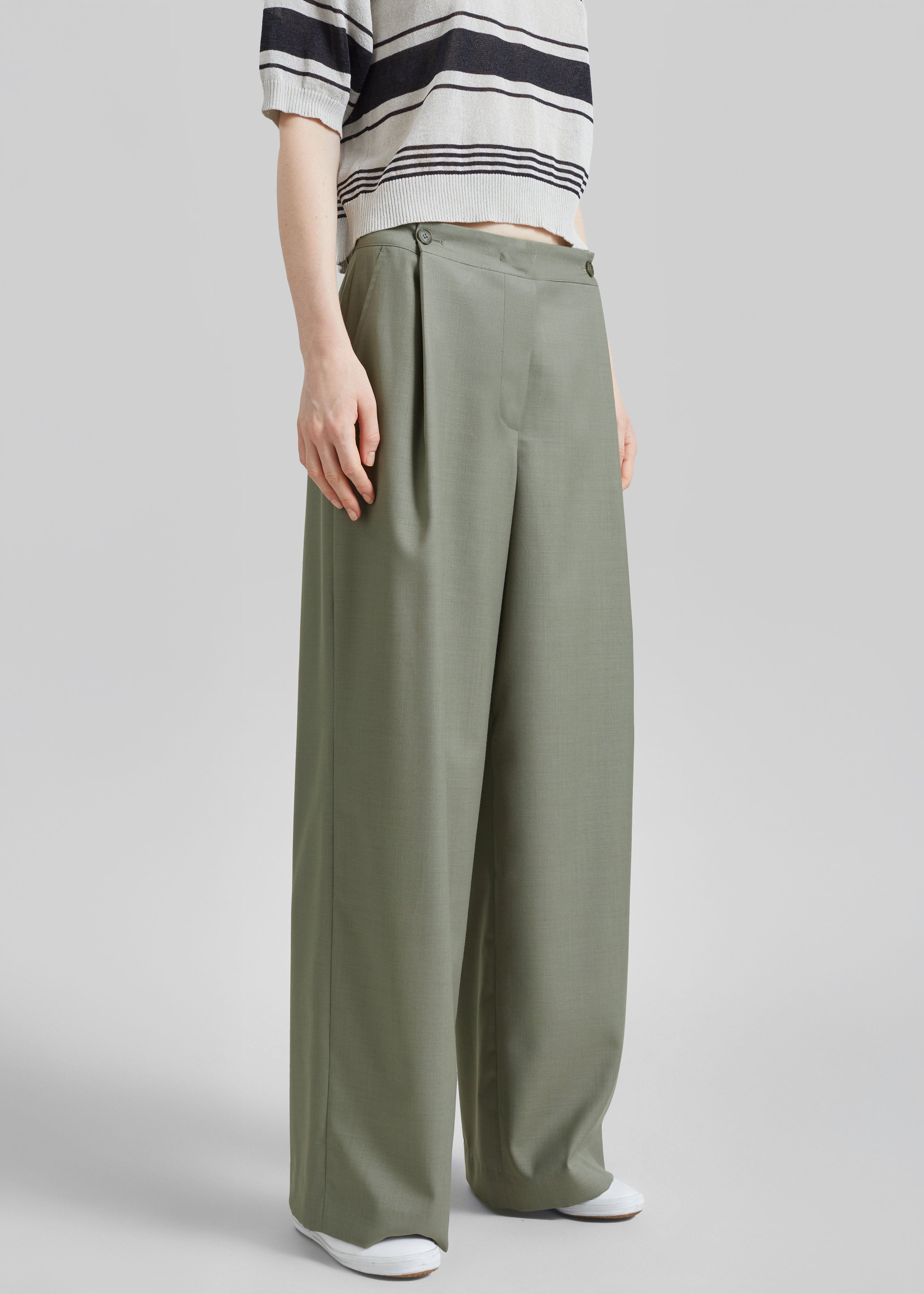 Althea Pleated Trousers - Sage