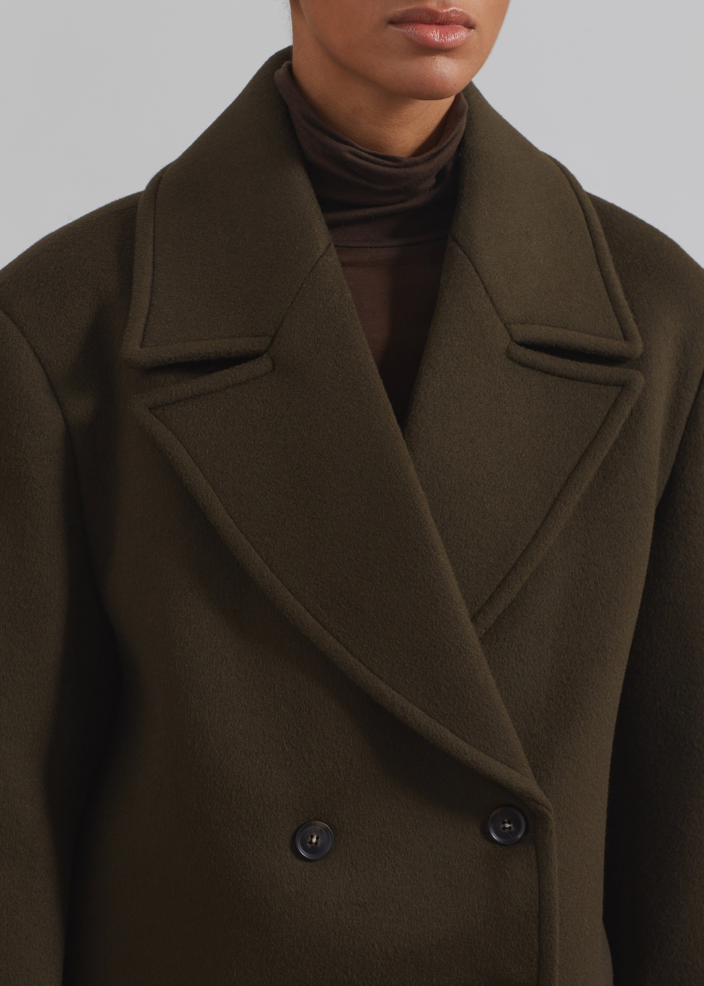 Althorp Wool Peacoat - Khaki Brown - 8