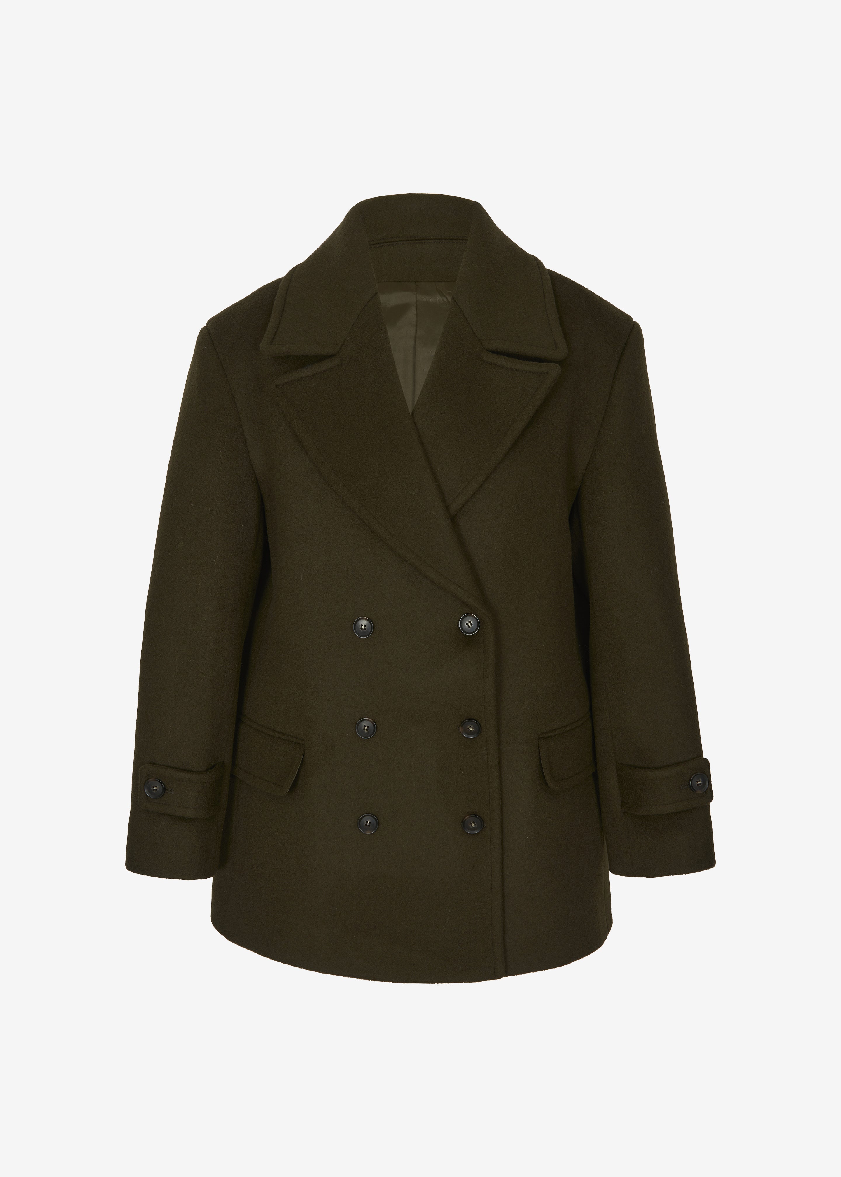 Althorp Wool Peacoat - Khaki Brown - 10