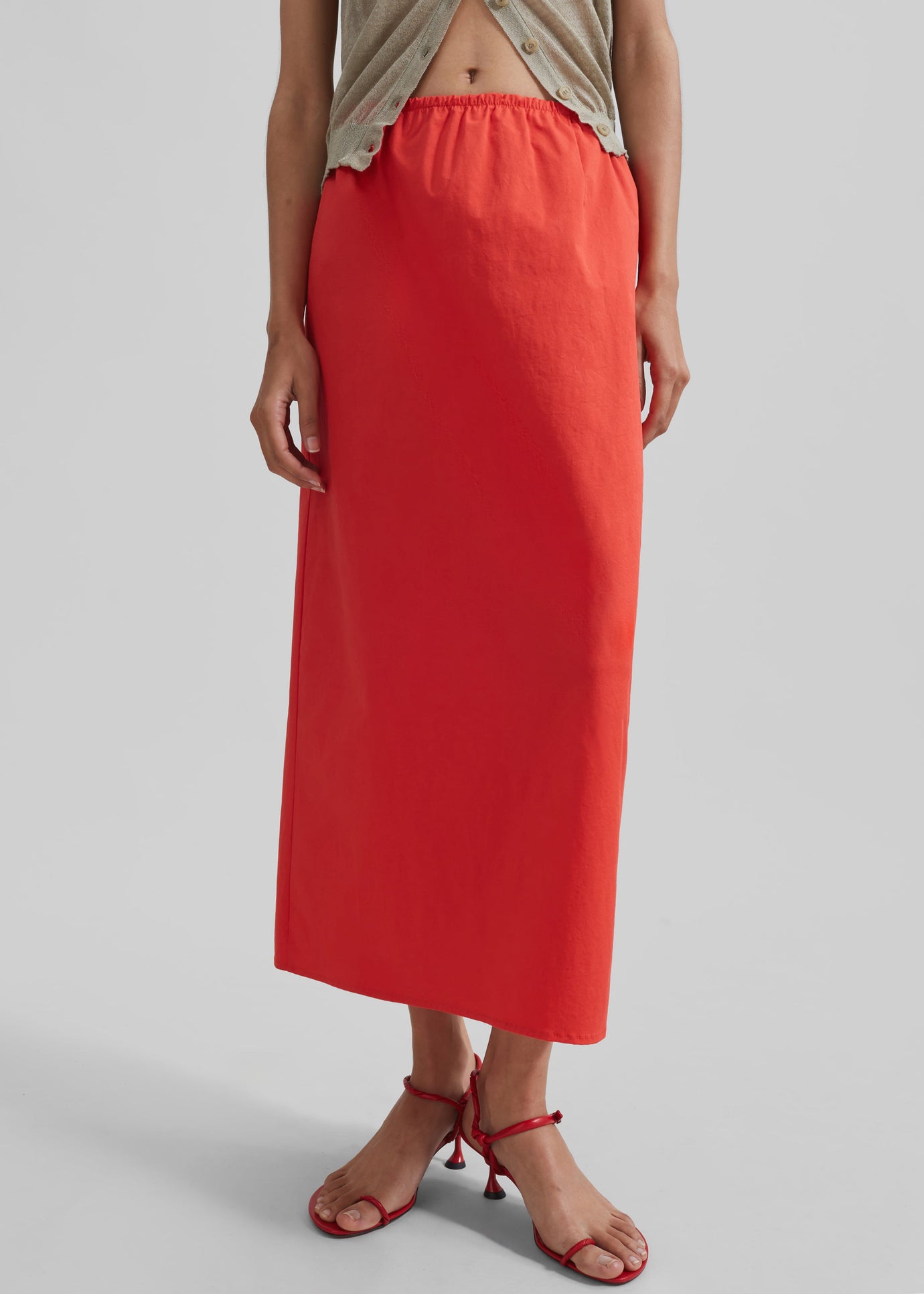 Alva Midi Skirt - Red - 1