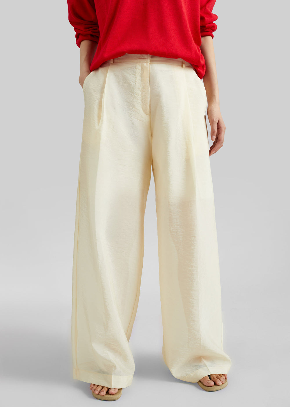 Alvito Sheer Organza Pants - Pale Yellow - 1