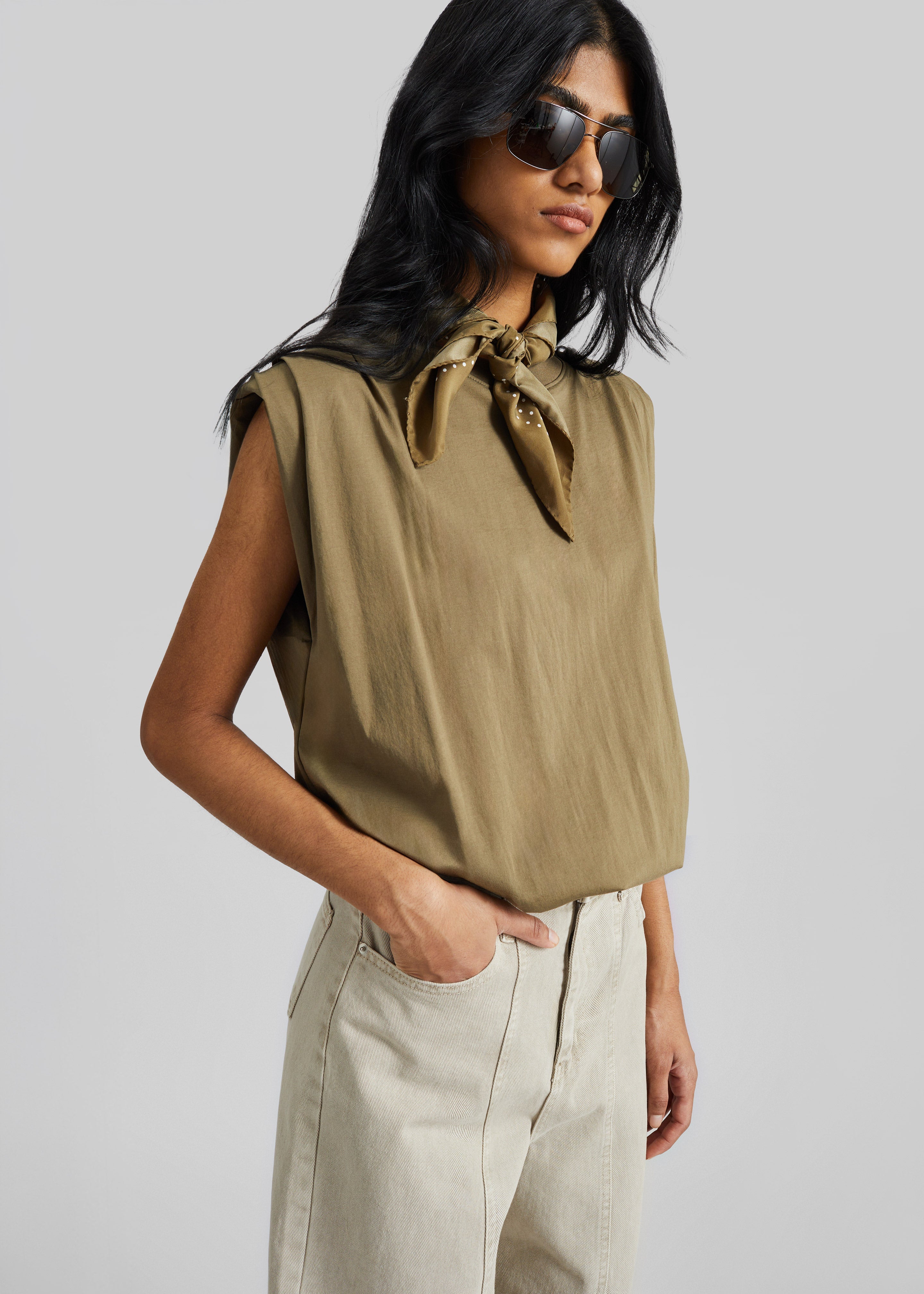 Alvor Padded Balloon Top - Olive – The Frankie Shop Europe
