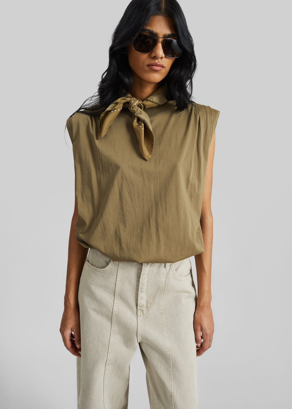 Alvor Padded Balloon Top - Olive - 1