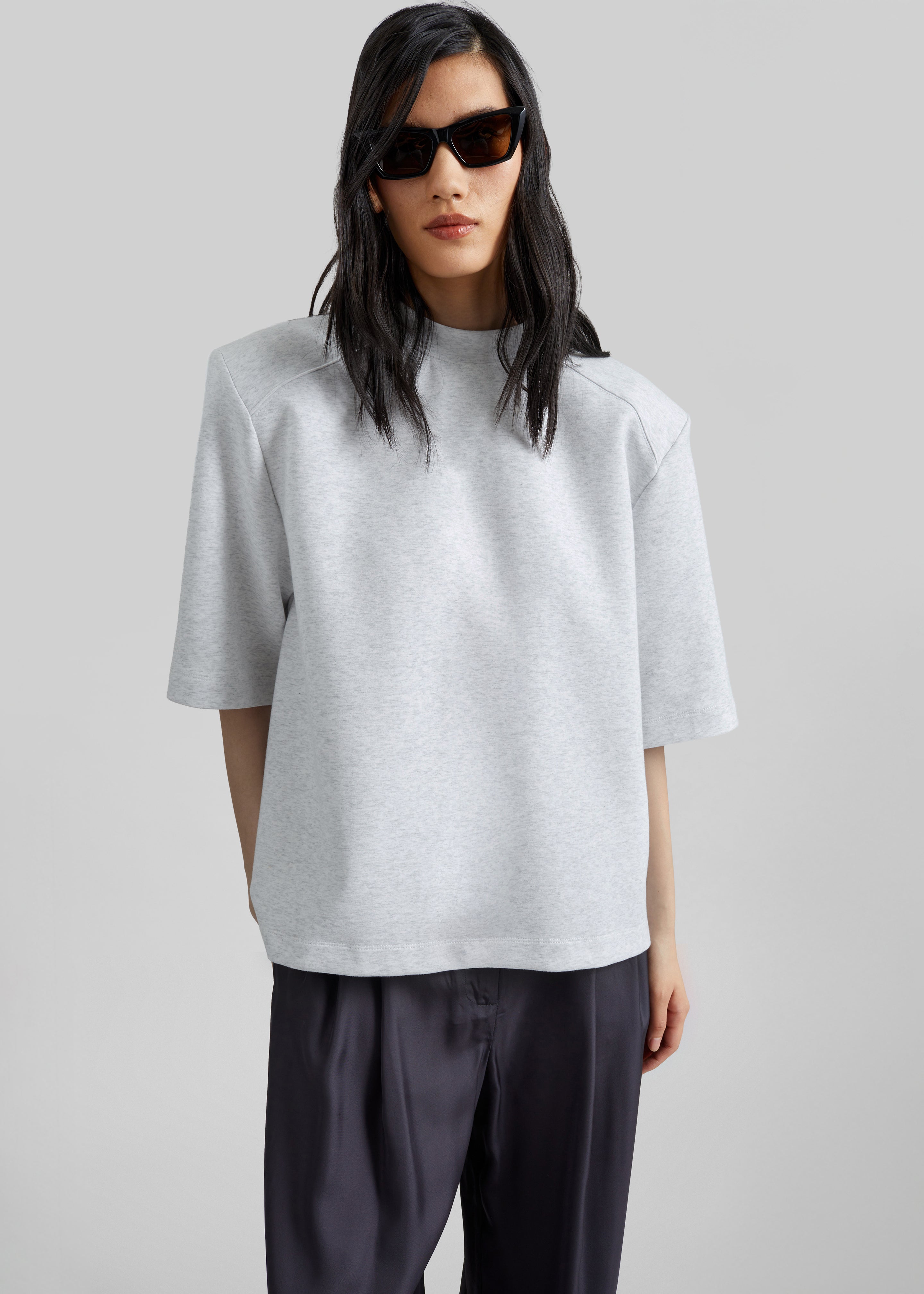Alwen Neoprene Padded T-Shirt - Grey Melange - 5