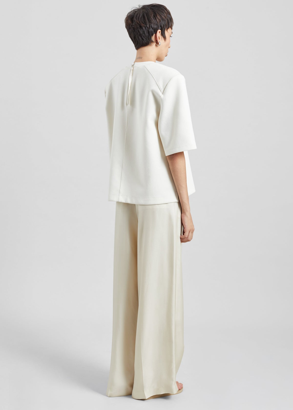 Alwen Neoprene Padded T-Shirt - Off White - 3