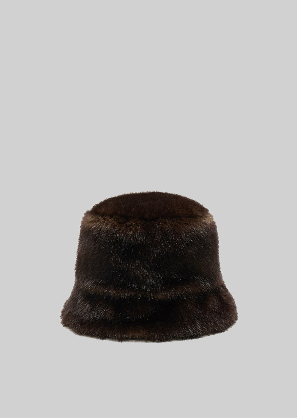 Amomento Fur Bucket Hat - Dark Brown - 1
